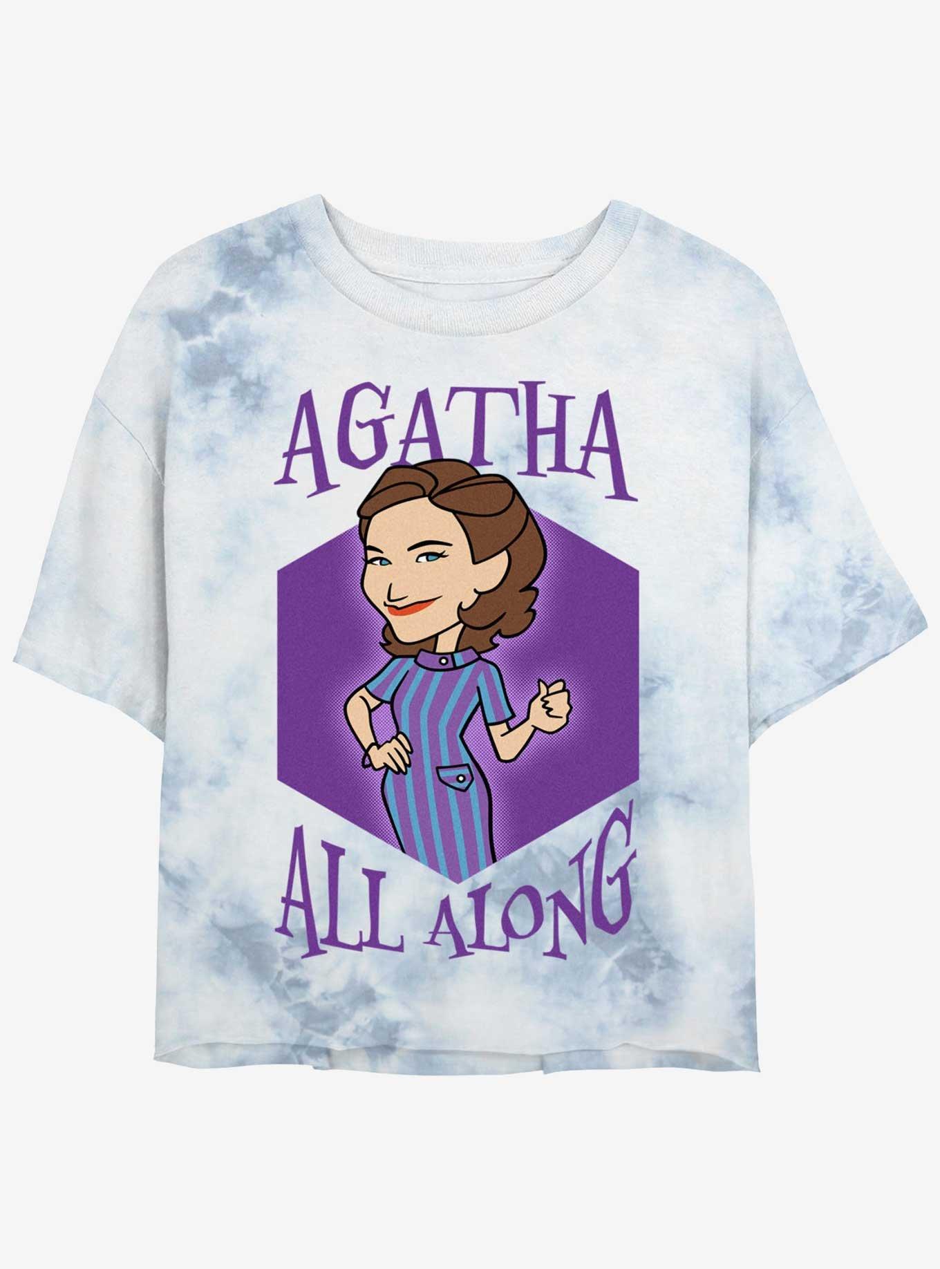 Marvel WandaVision Agatha Cartoon Girls Tie-Dye Crop T-Shirt, , hi-res