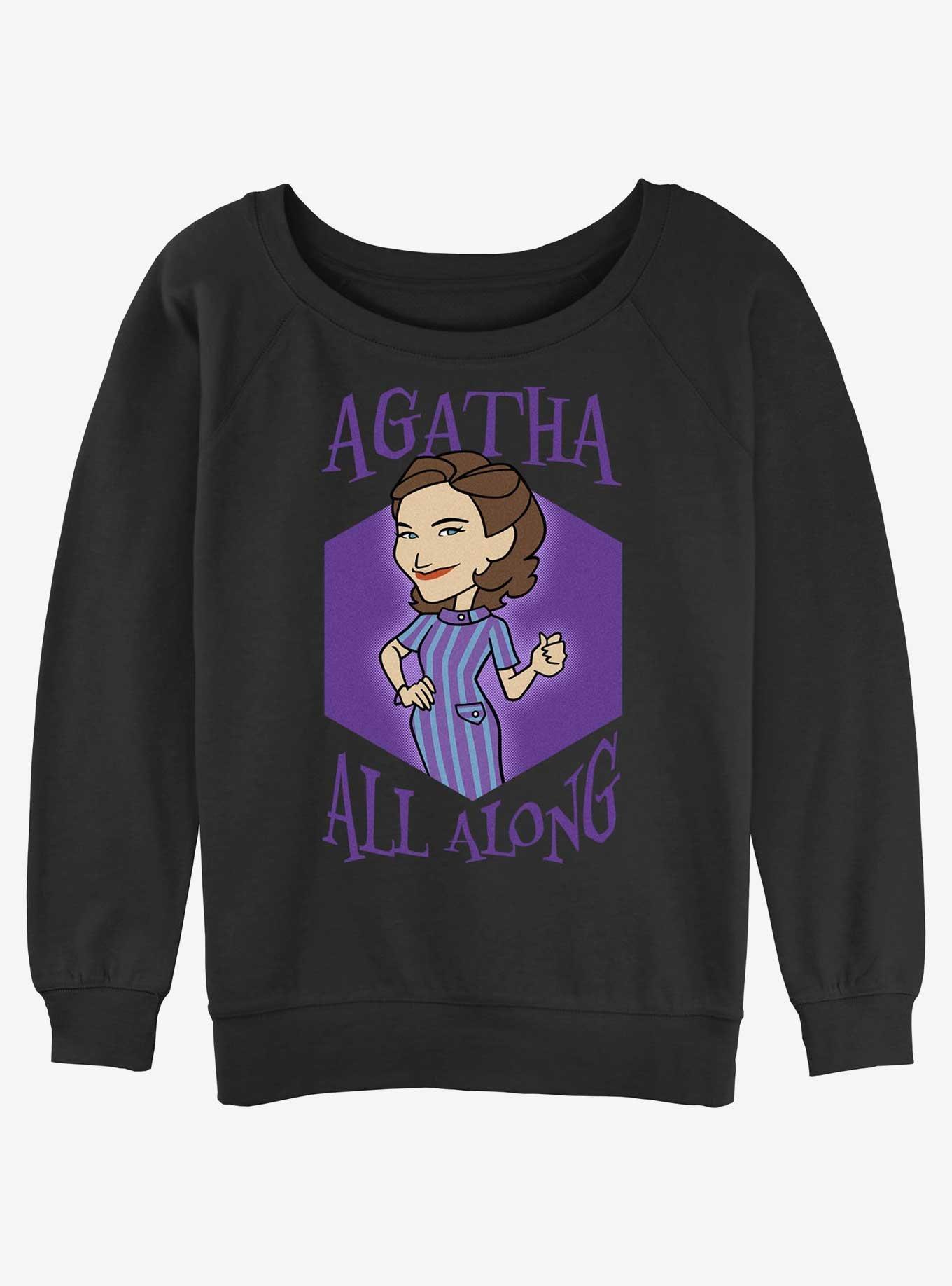 Marvel WandaVision Agatha Cartoon?Girls Slouchy Sweatshirt, BLACK, hi-res