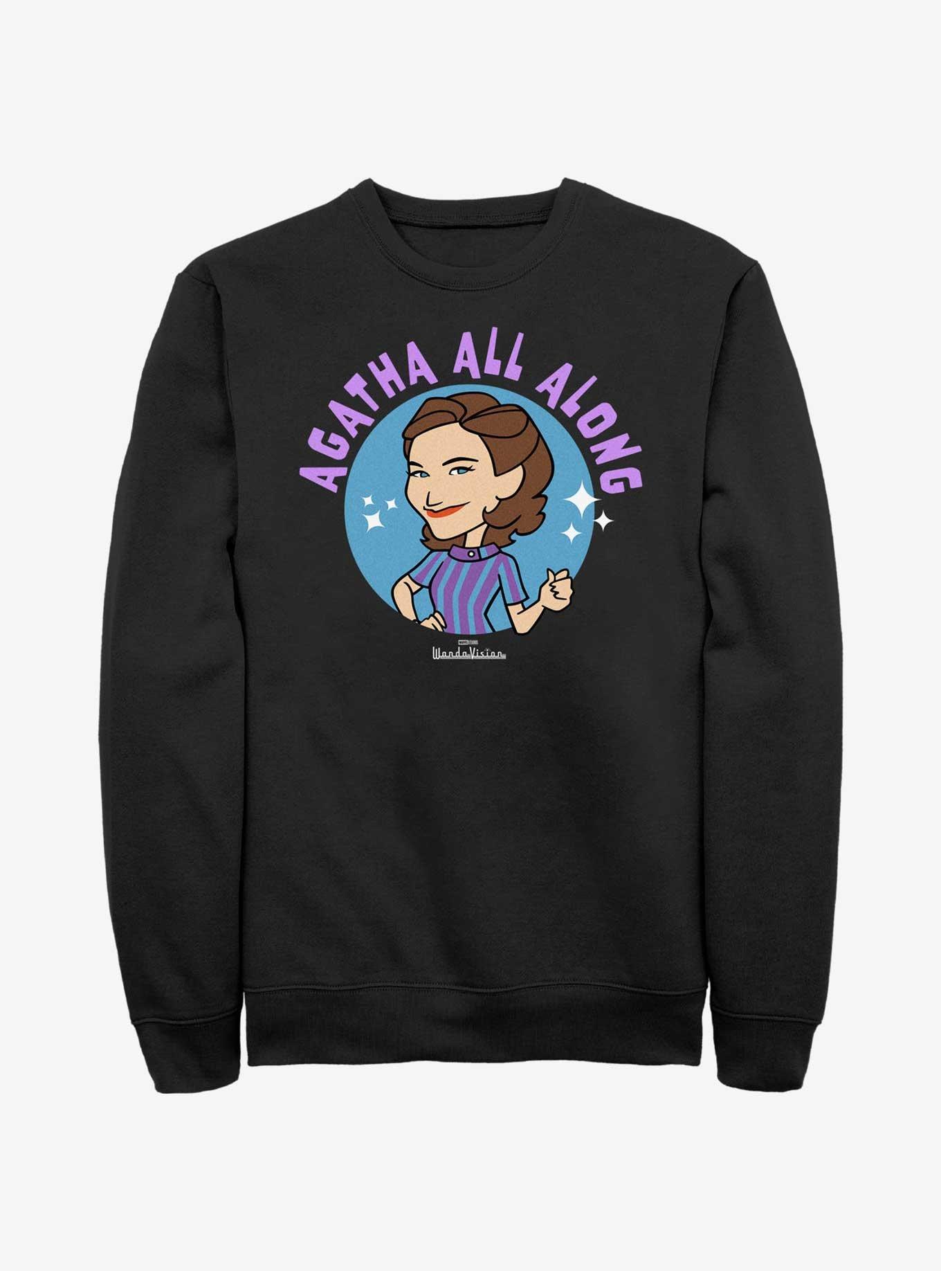 Marvel WandaVision Agatha Cartoon Circle Sweatshirt, , hi-res