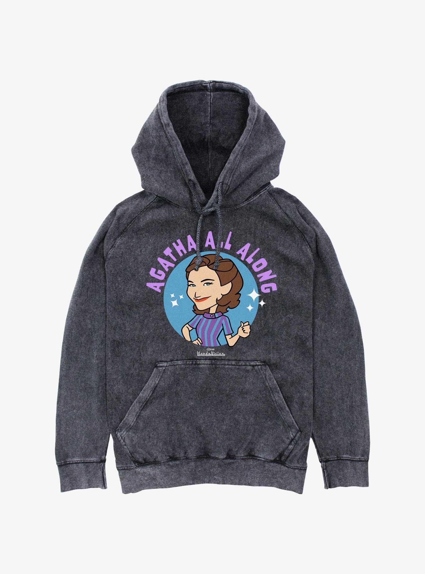 Marvel WandaVision Agatha Cartoon Circle Mineral Wash Hoodie, , hi-res