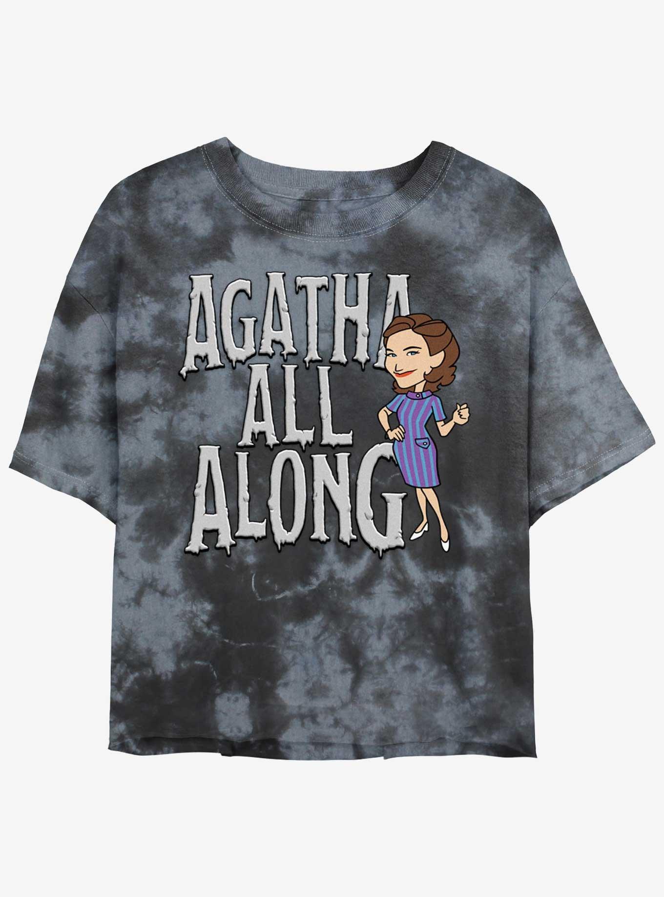 Marvel WandaVision Agatha Unusual Power Girls Tie-Dye Crop T-Shirt, BLKCHAR, hi-res