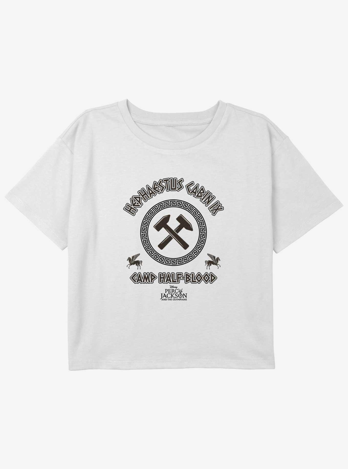 Disney Percy Jackson And The Olympians Hephaestus Cabin Youth Girls Boxy Crop T-Shirt, , hi-res