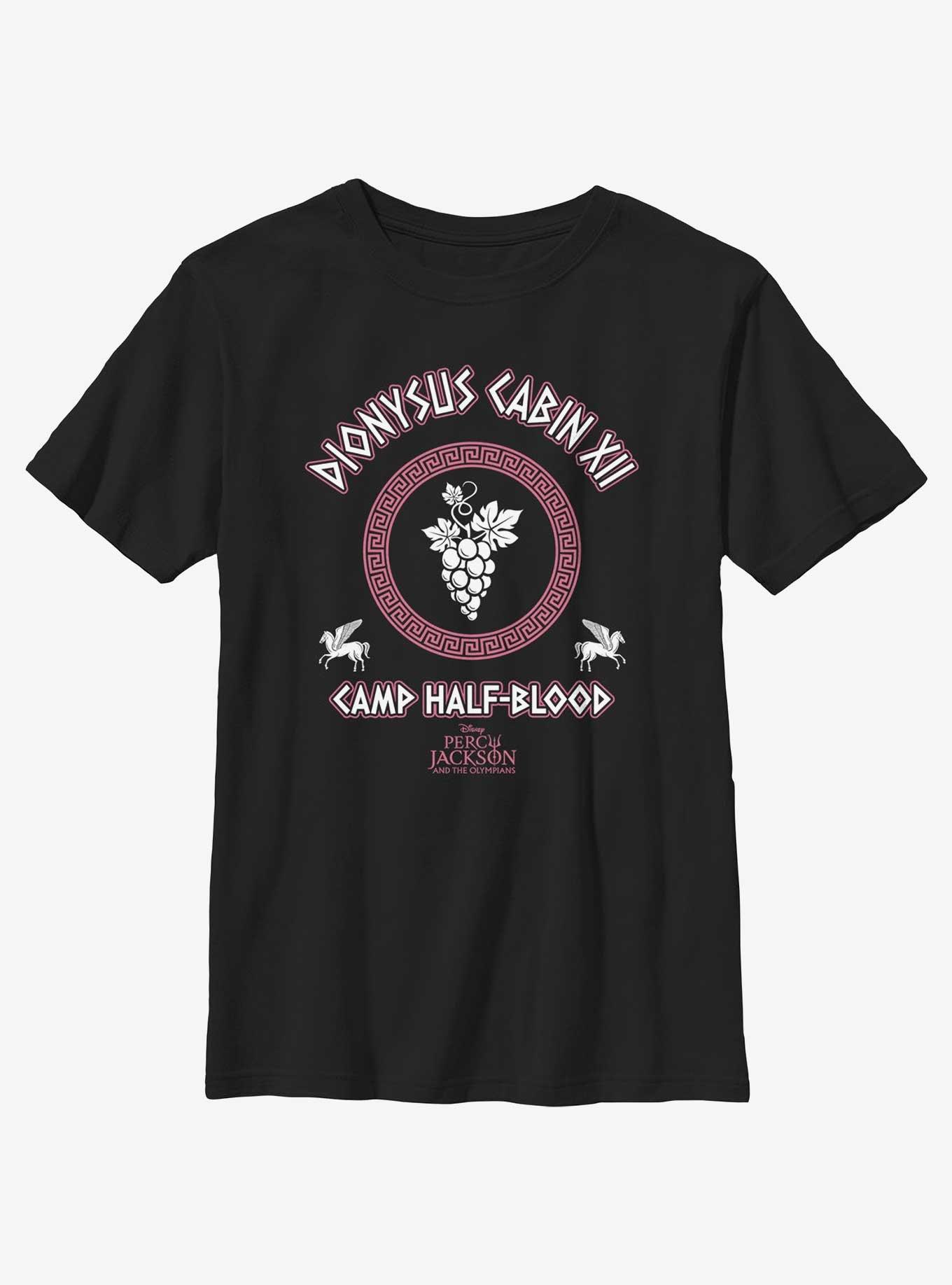 Disney Percy Jackson And The Olympians Dionysus Cabin Youth T-Shirt, BLACK, hi-res