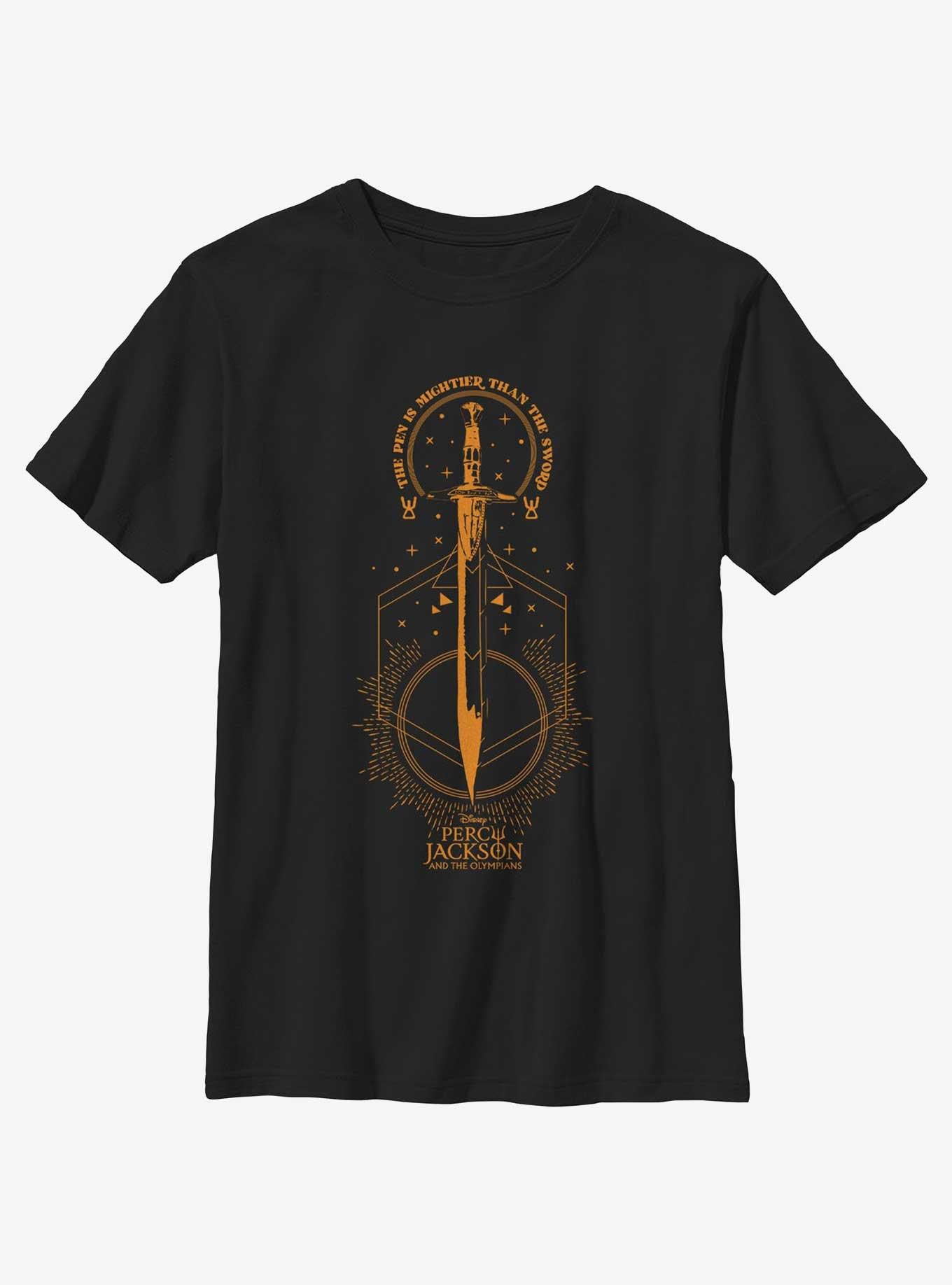 Disney Percy Jackson And The Olympians Pen Above Sword Youth T-Shirt, , hi-res