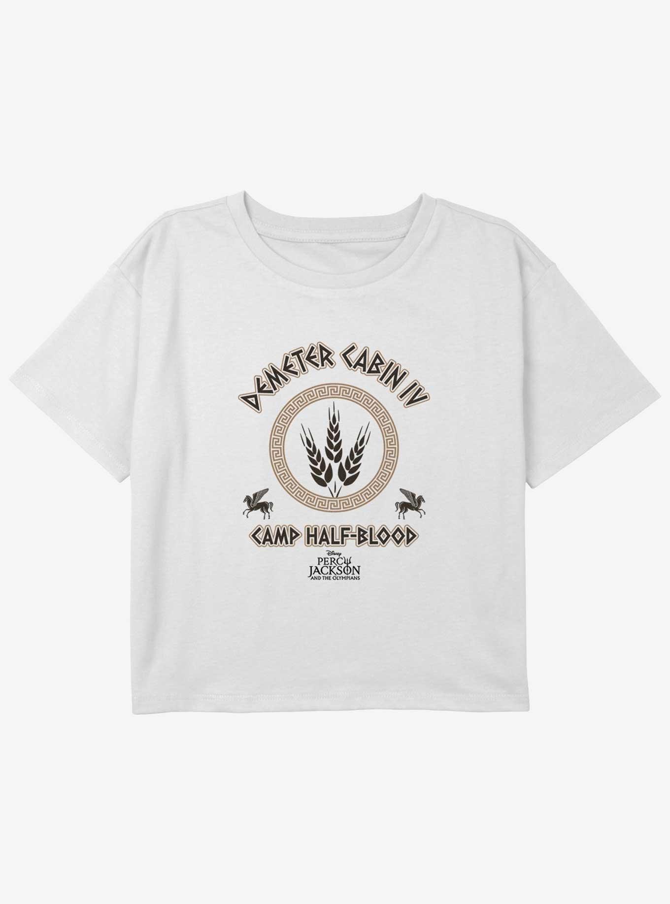 Disney Percy Jackson And The Olympians Demeter Cabin Youth Girls Boxy Crop T-Shirt, WHITE, hi-res