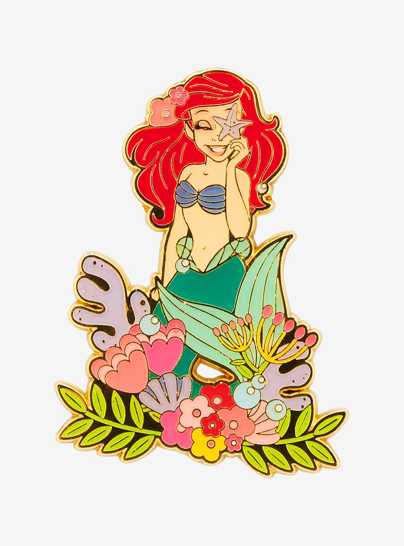 Loungefly Disney The Little Mermaid Ariel Floral Portrait Enamel Pin