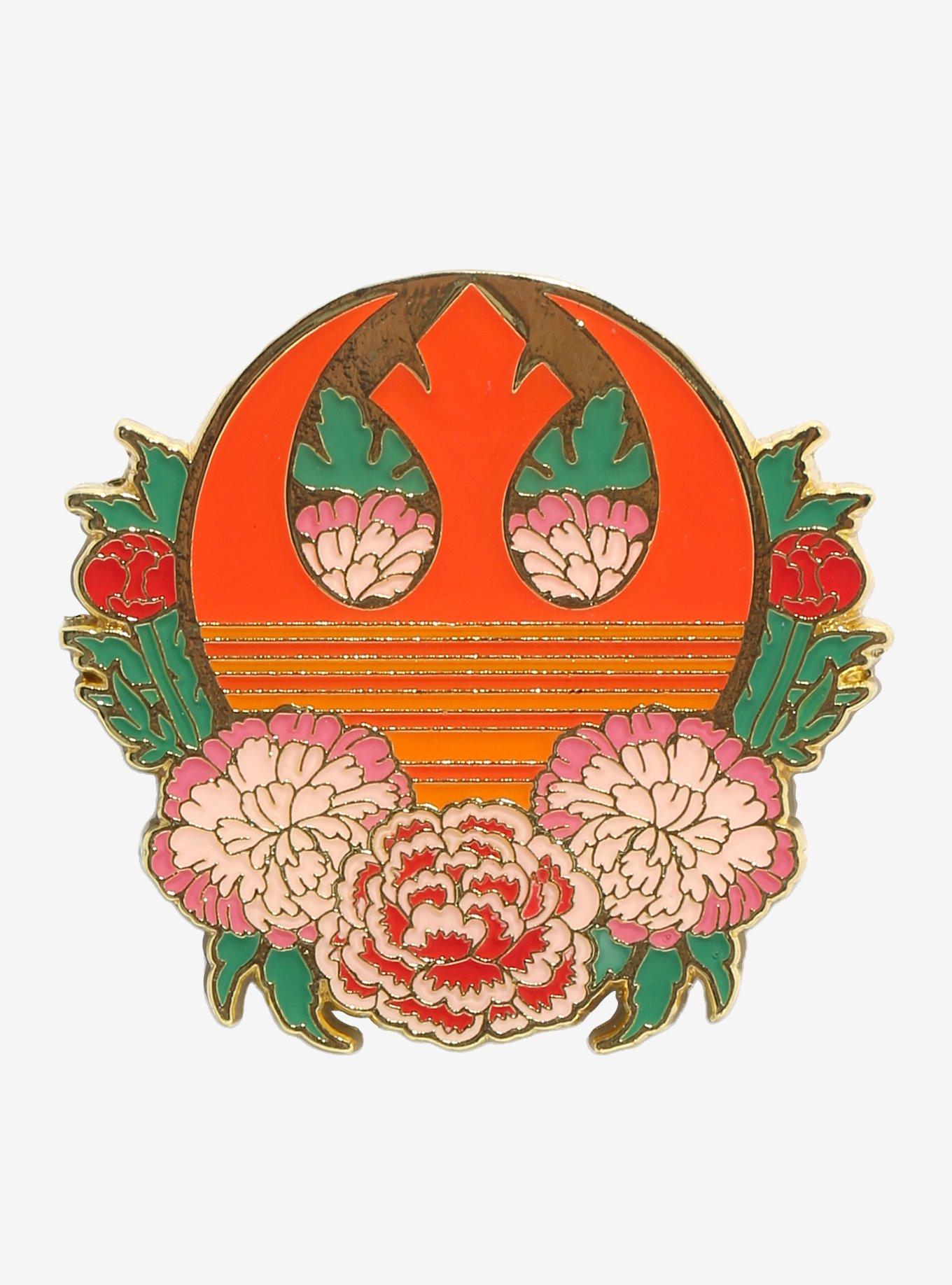 Loungefly Star Wars Rebel Floral Enamel Pin | BoxLunch, image size:1360x1836