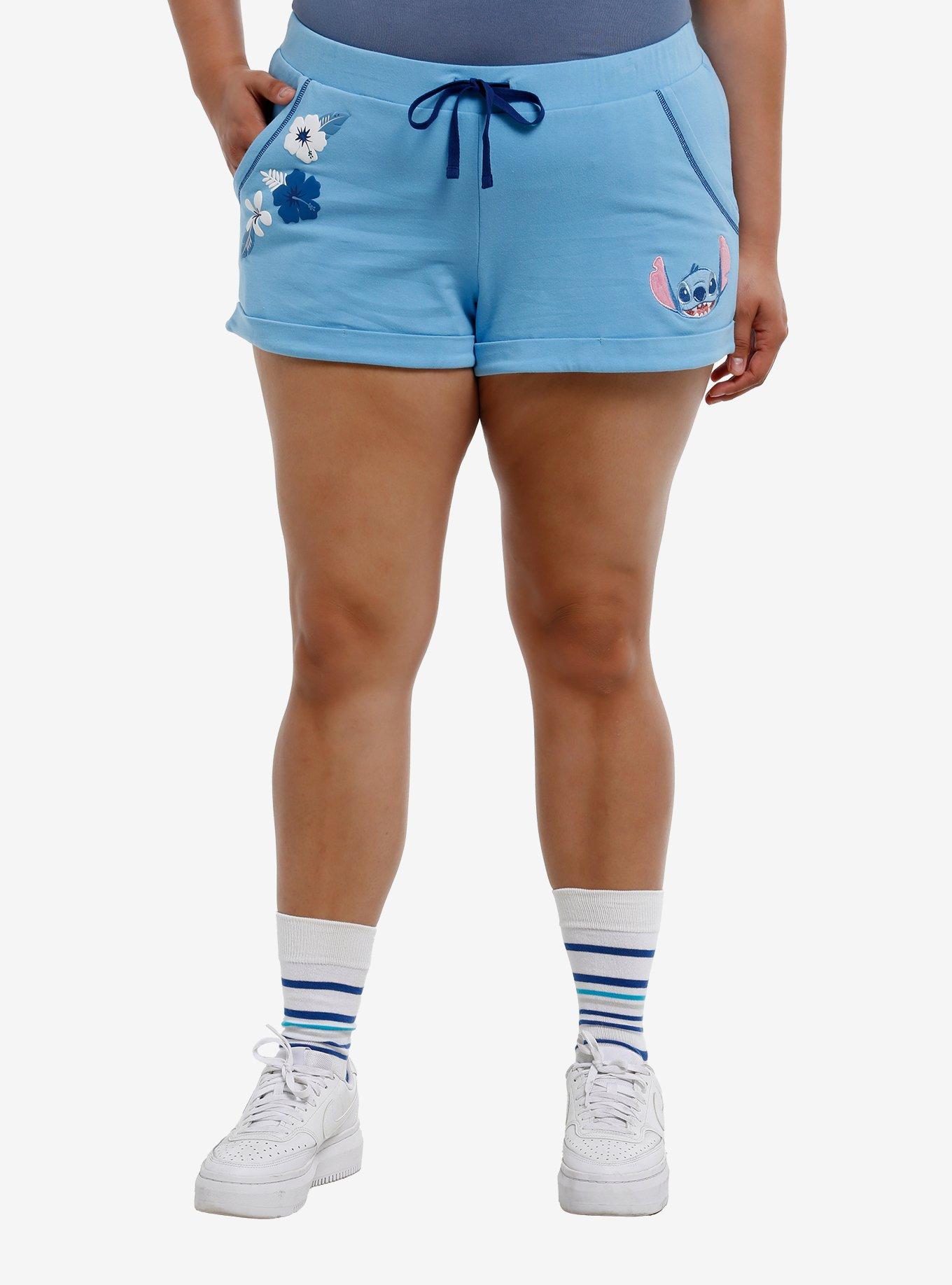 Her Universe Disney Lilo & Stitch Floral Stitch Girls Lounge Shorts Plus Size, , hi-res
