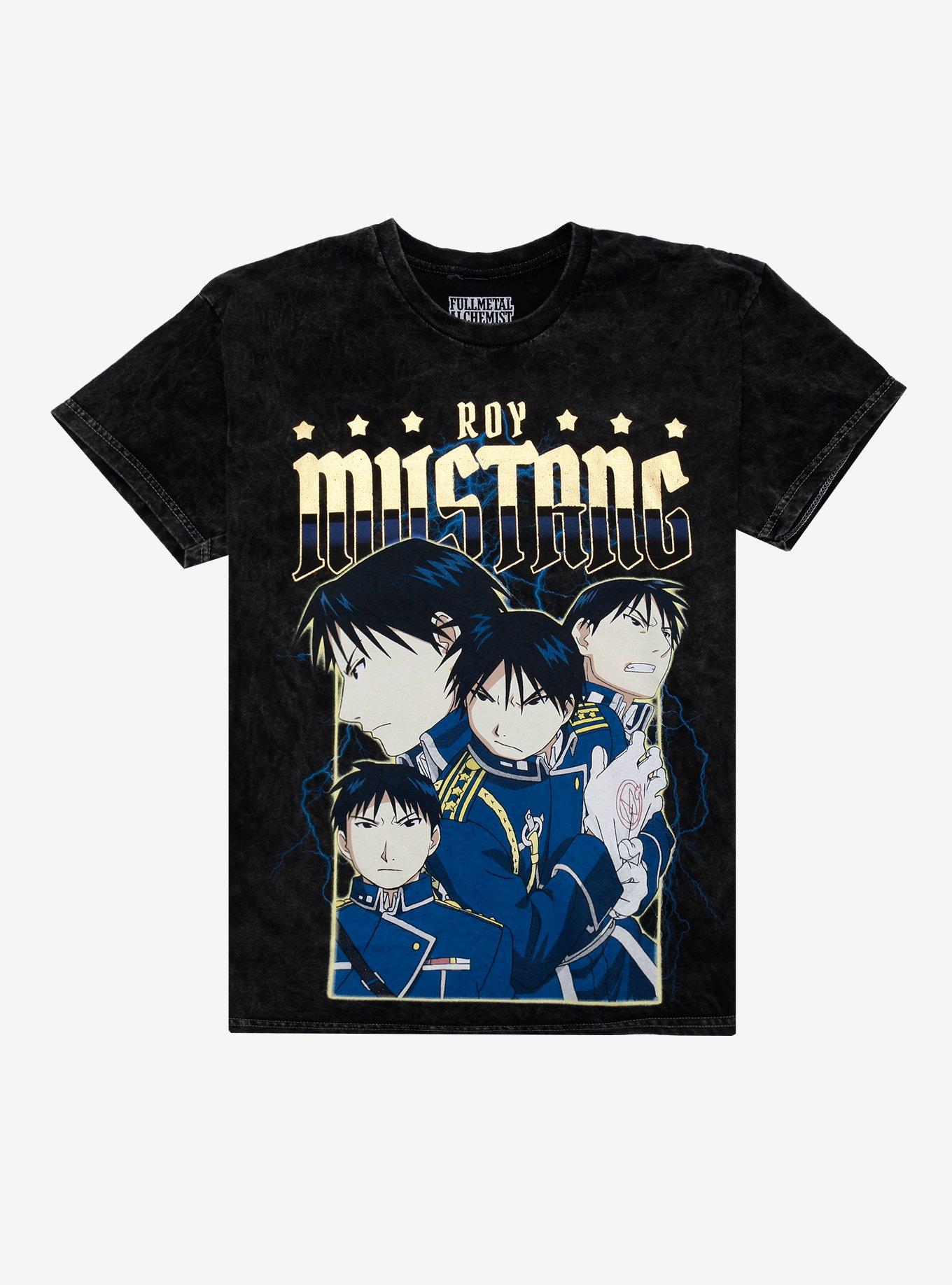 Fullmetal Alchemist: Brotherhood Roy Mustang Gold Foil Dark Wash T-Shirt, , hi-res