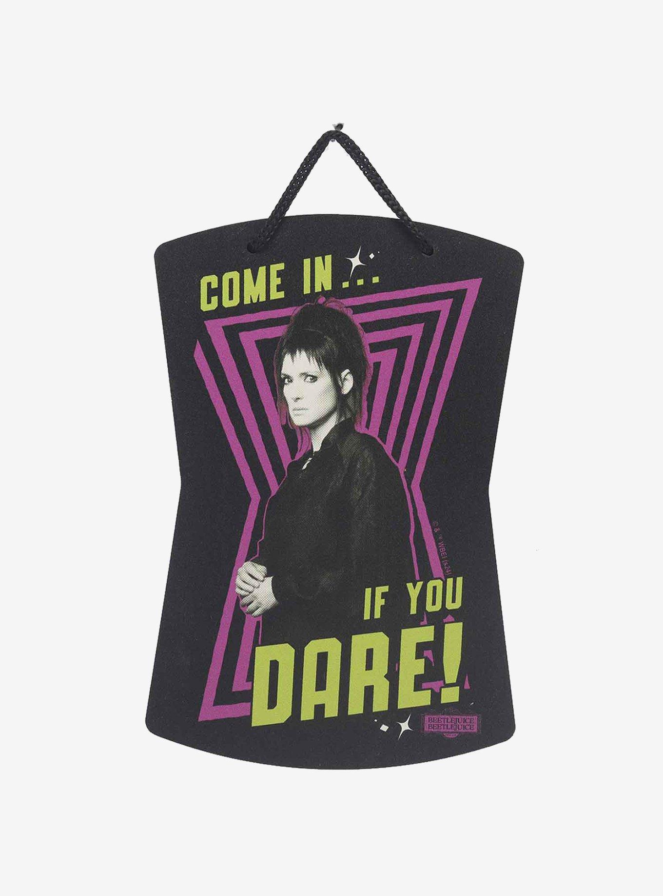 Beetlejuice Lydia Deetz Come in If You Dare Hanging Metal Sign, , hi-res