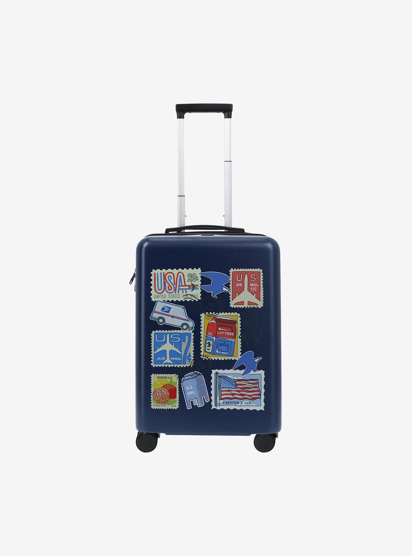 FUL USPS Stamps Carry-On Luggage Blue, , hi-res