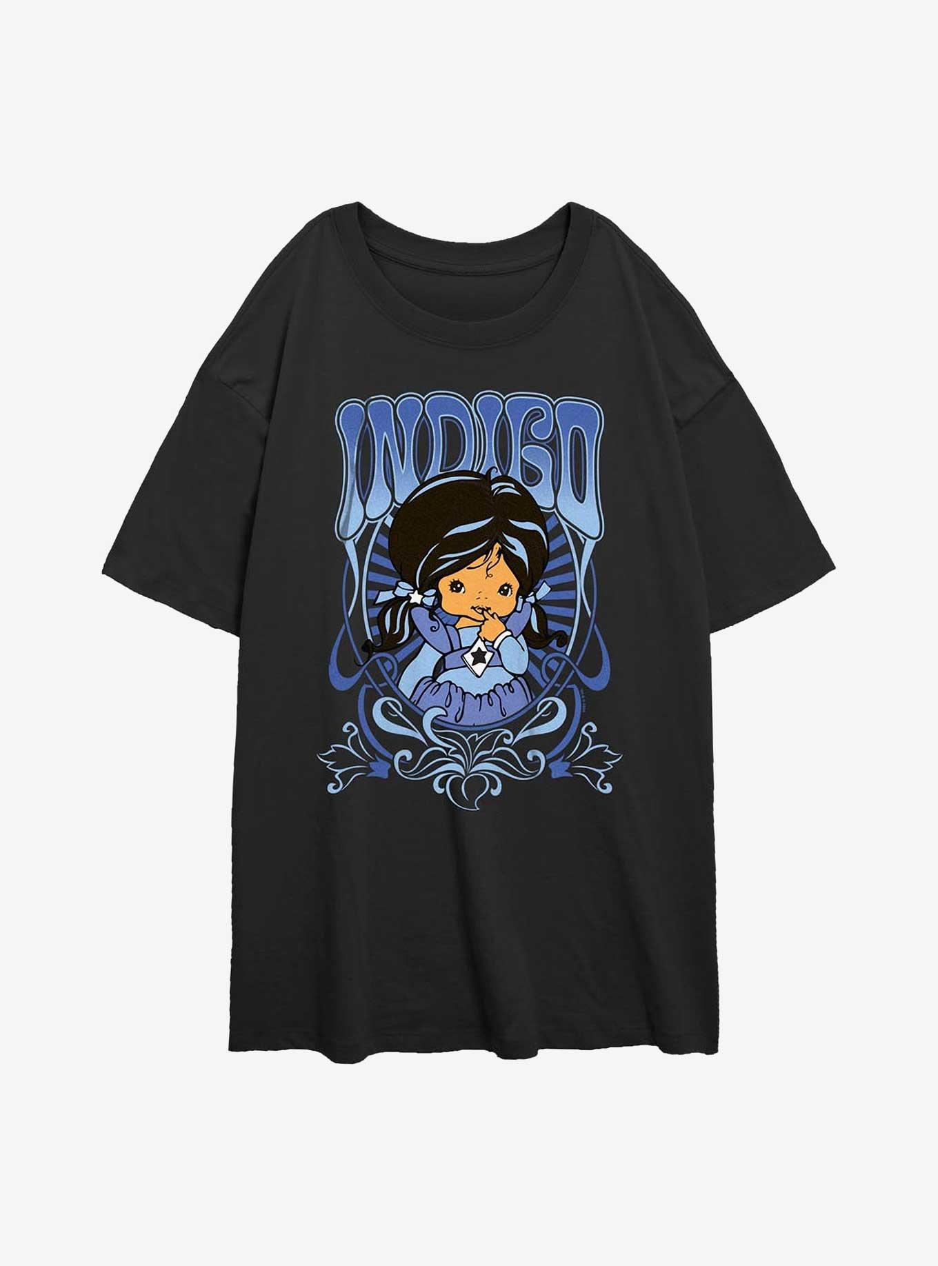 Rainbow Brite Indigo Nouveau Portrait Girls Oversized T-Shirt, BLACK, hi-res