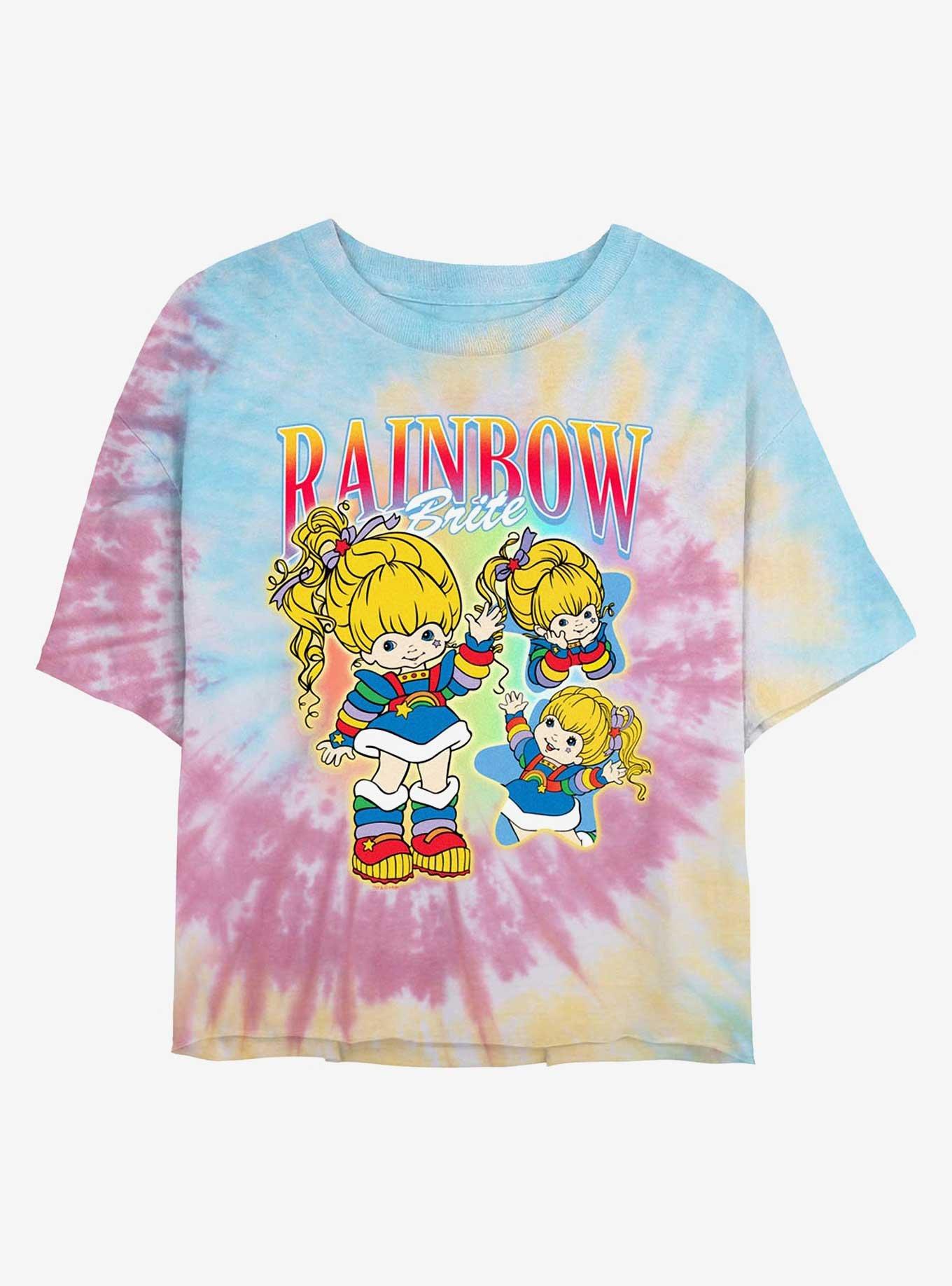 Rainbow Brite Y2K Brite Girls Tie-Dye Crop T-Shirt