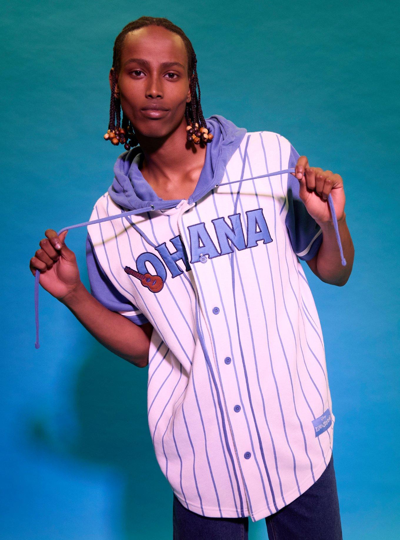 Our Universe Disney Lilo & Stitch Ohana Hooded Baseball Jersey, , hi-res
