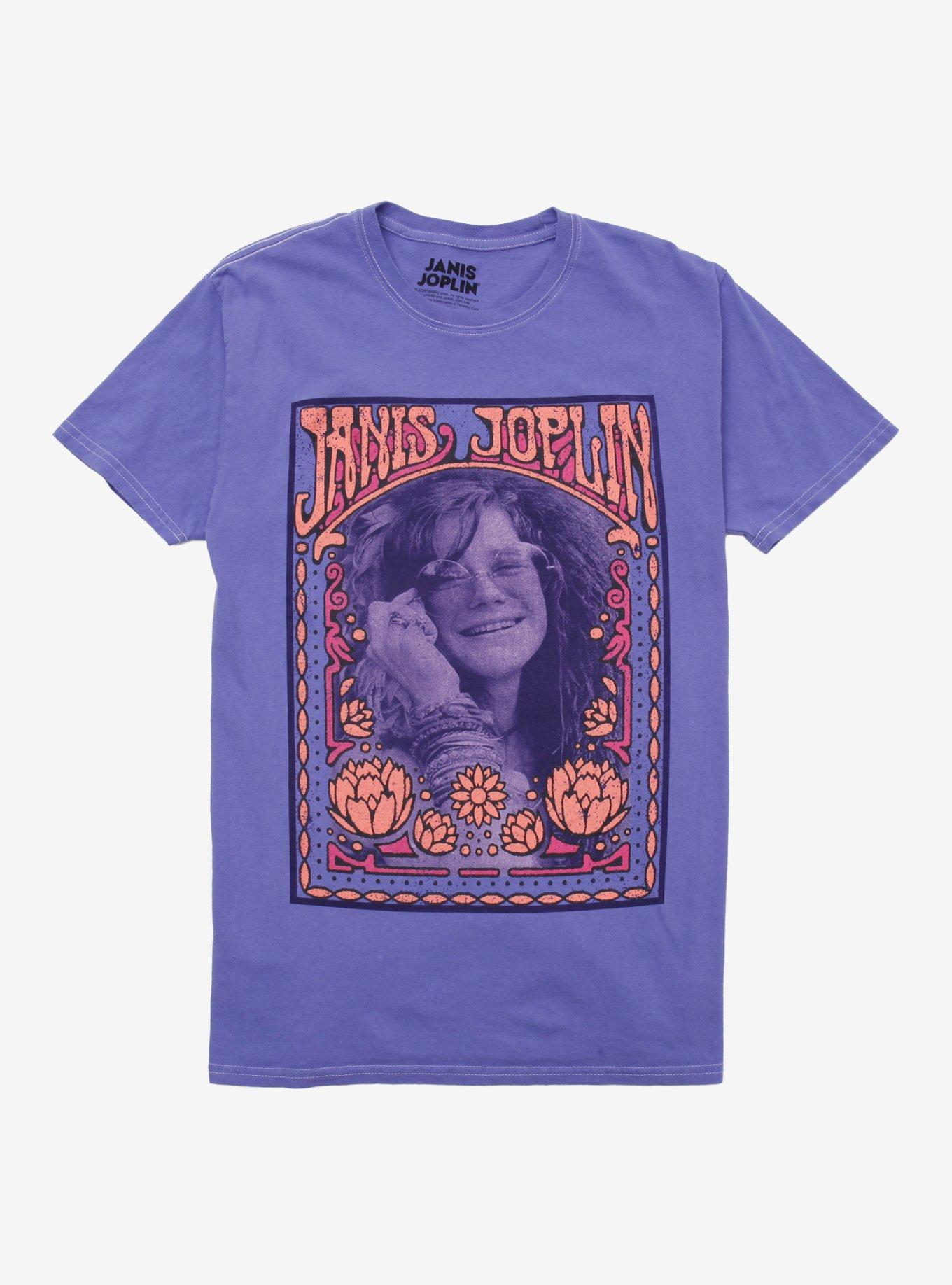 Janis Joplin Flowers Purple Relaxed Fit Girls T-Shirt, , hi-res