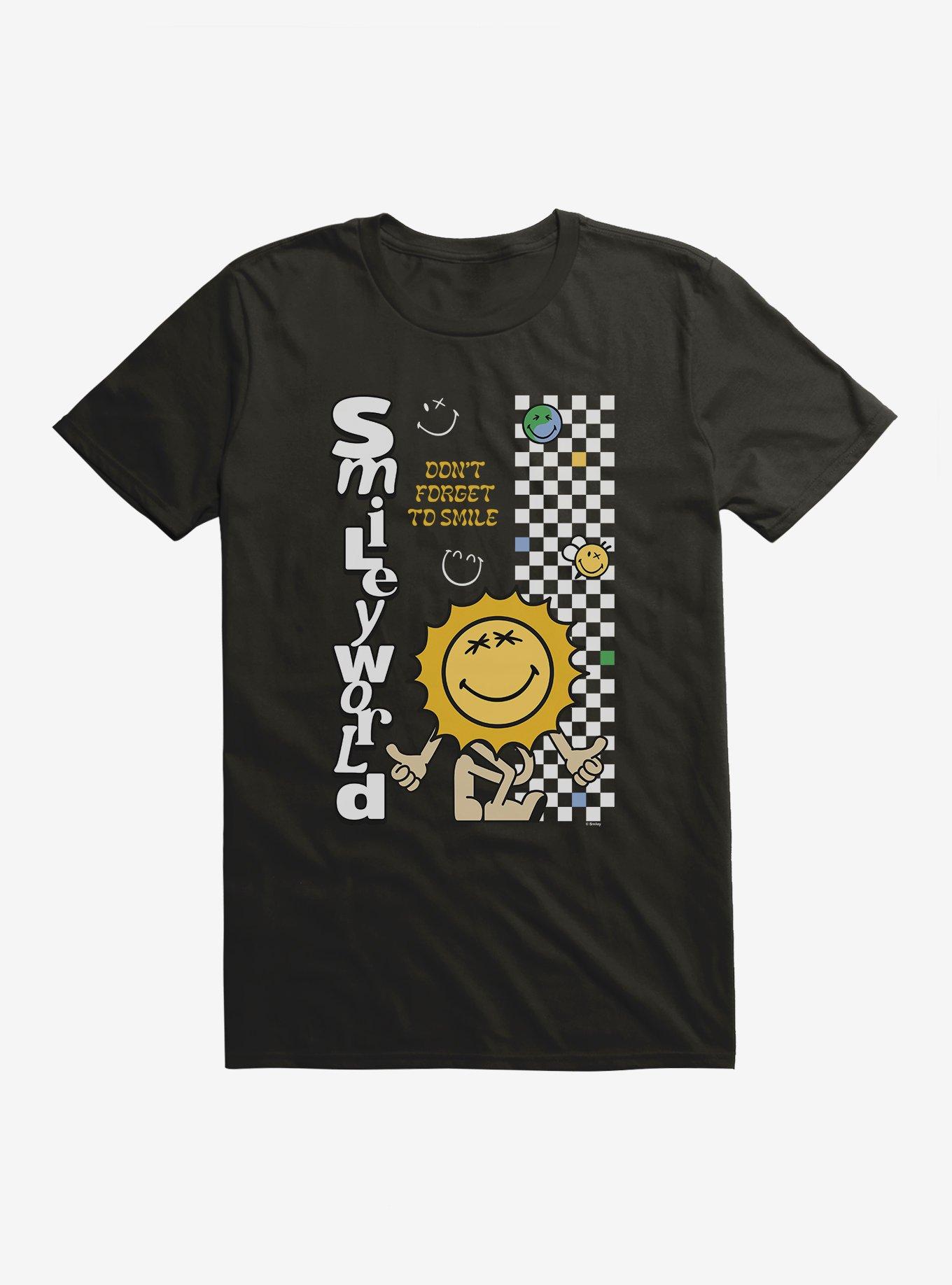 SmileyWorld Don't Forget To Smile T-Shirt, BLACK, hi-res