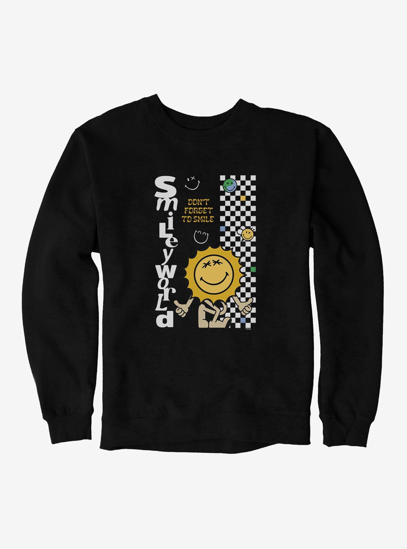 SmileyWorld Don't Forget To Smile Sweatshirt, BLACK, hi-res