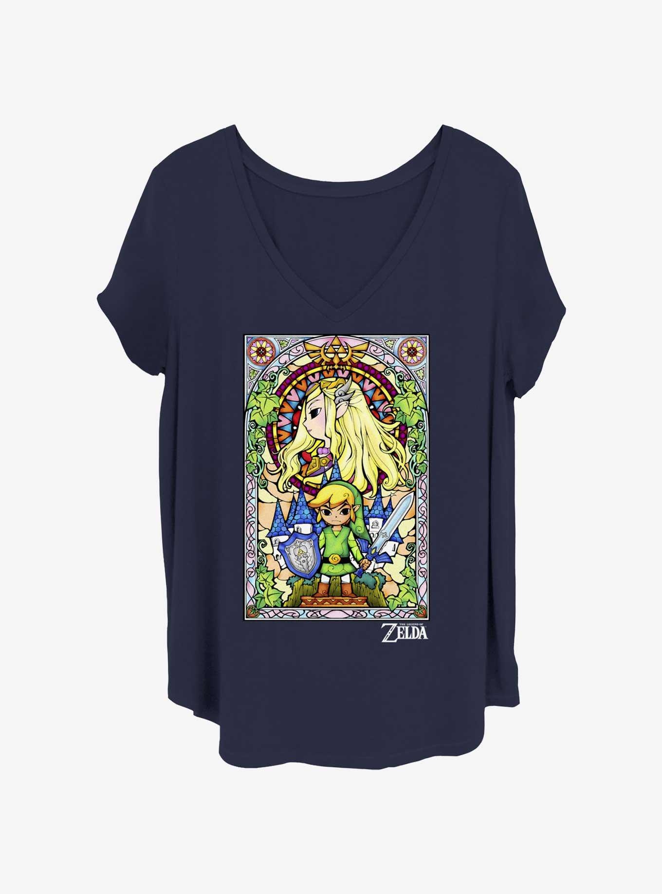 The Legend of Zelda Regal Glass Girls T-Shirt Plus Size, NAVY, hi-res