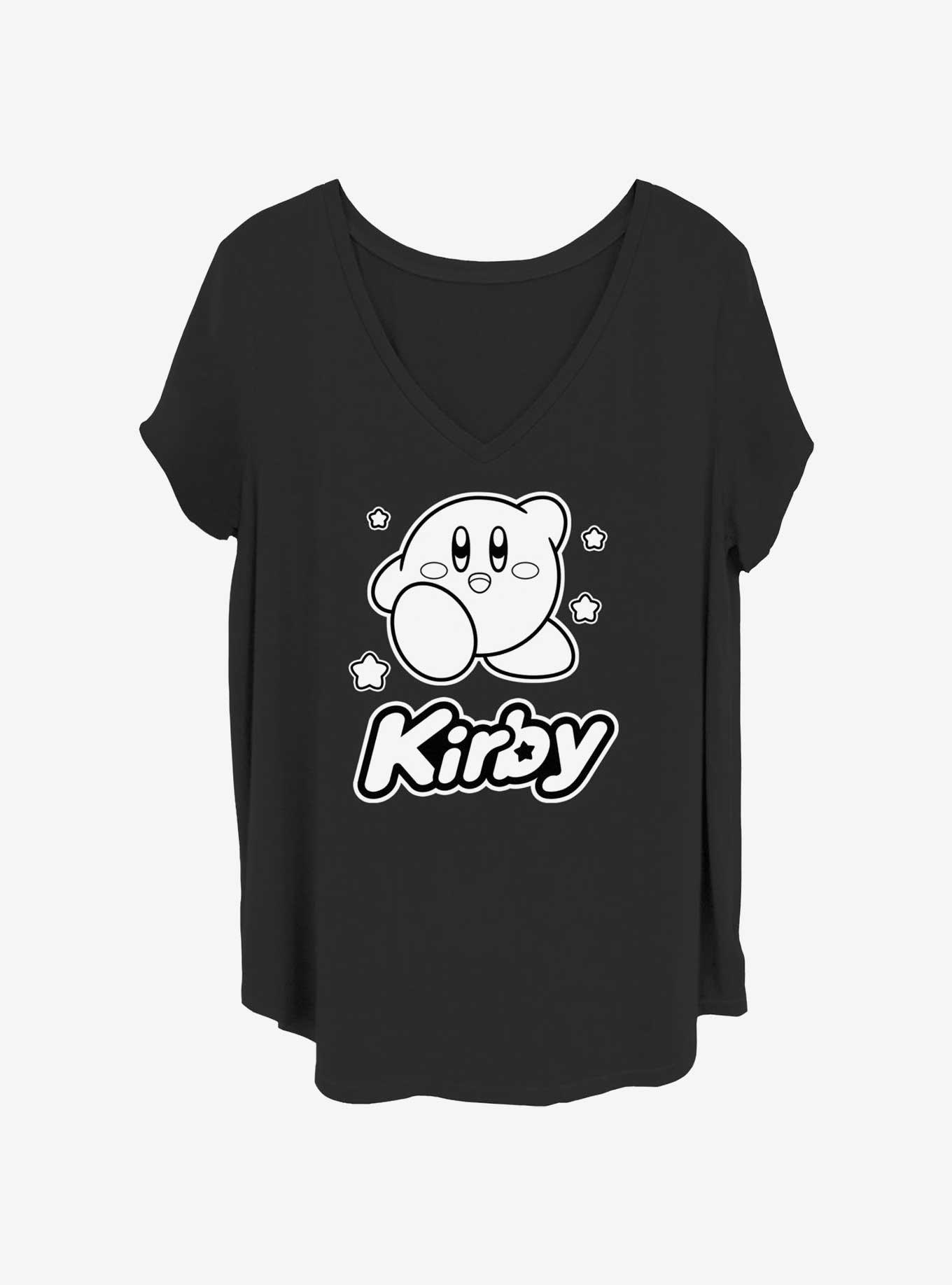 Kirby Kirby Monochrome Girls T-Shirt Plus Size