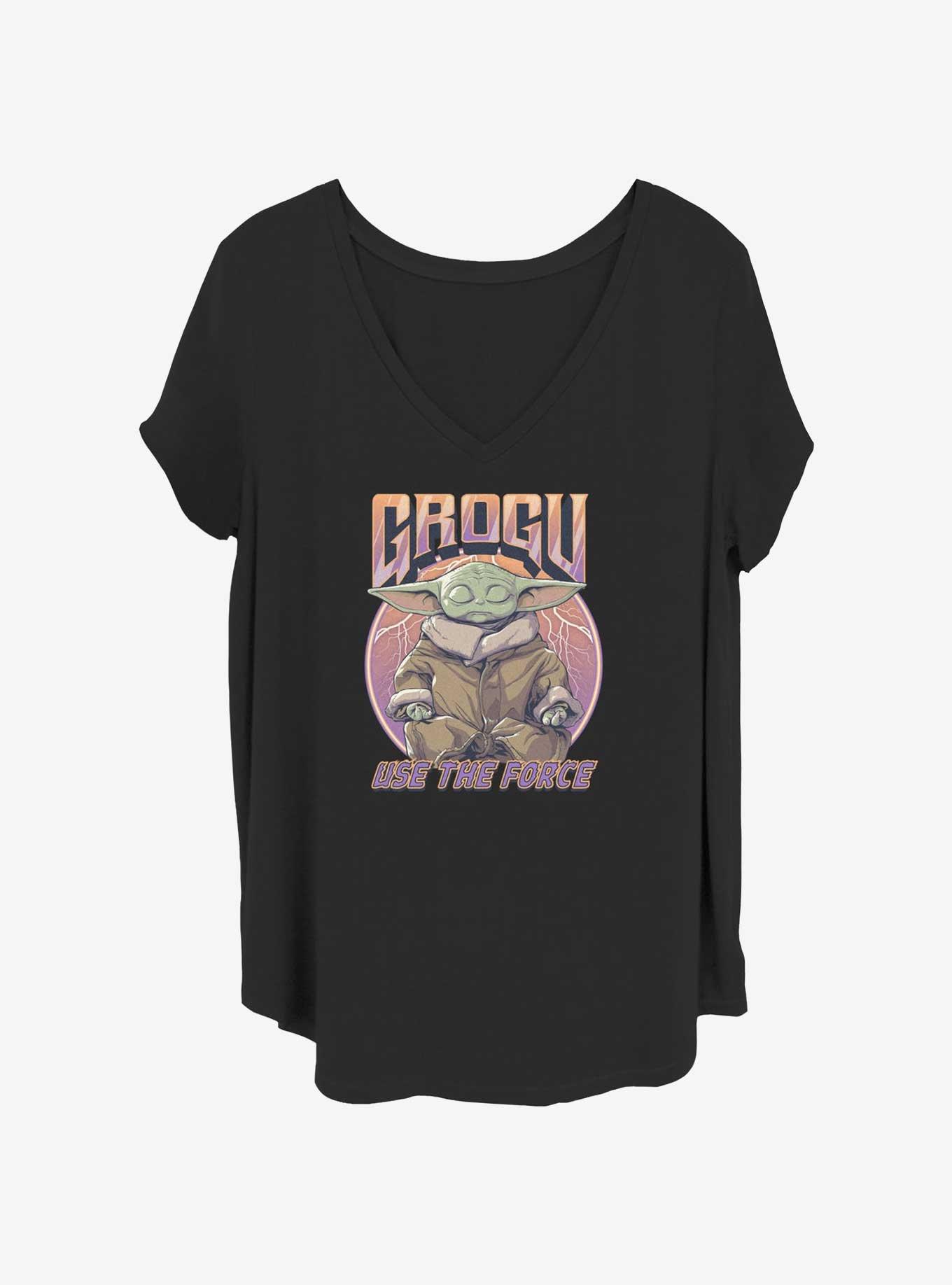 Star Wars The Mandalorian Grogu Use The Force Girls T-Shirt Plus Size, BLACK, hi-res