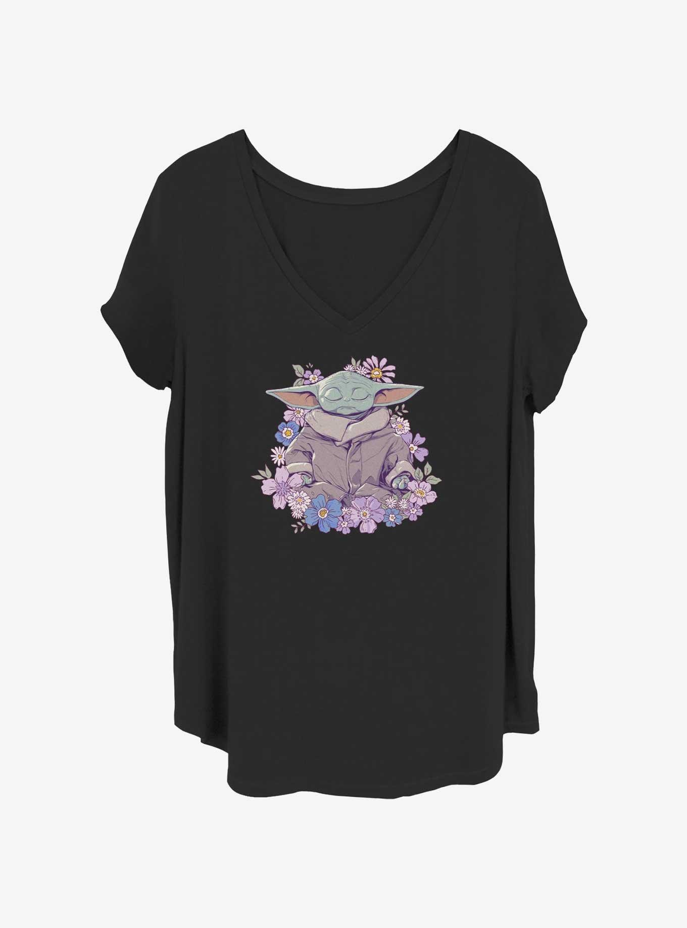 Star Wars The Mandalorian Relaxing Grogu Girls T-Shirt Plus Size, BLACK, hi-res
