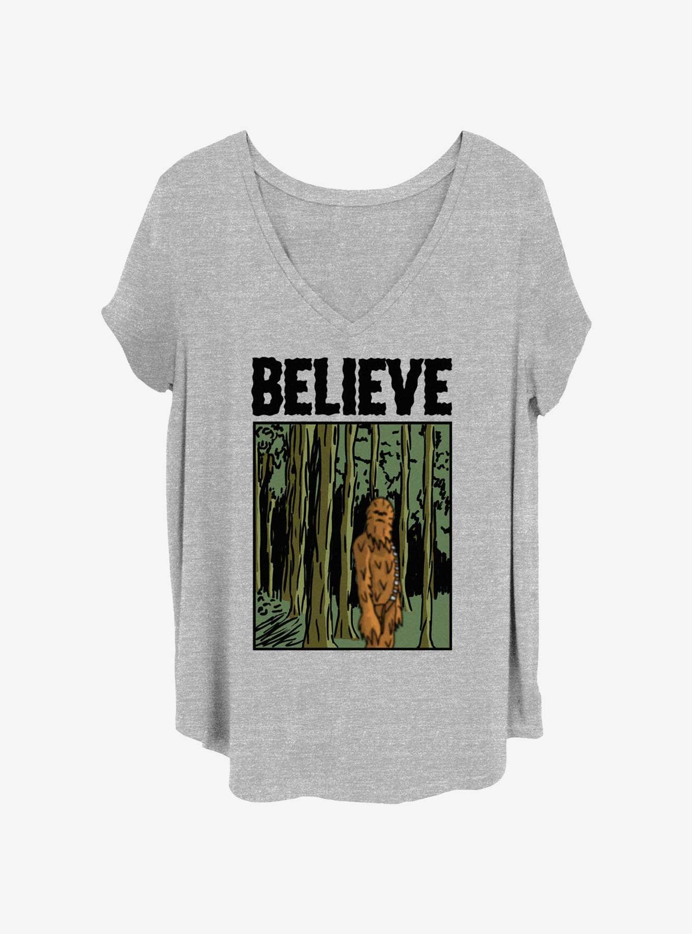 Star Wars Believe In Chewie Girls T-Shirt Plus Size, HEATHER GR, hi-res