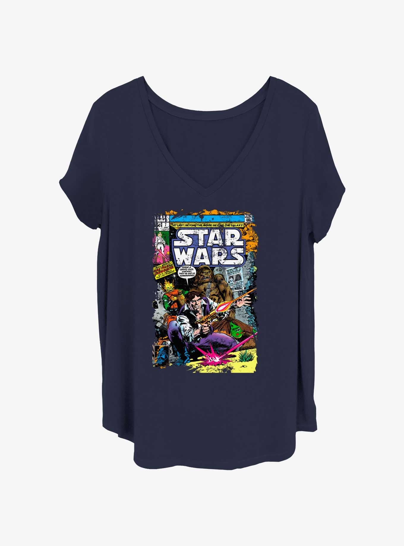 Star Wars Comic Girls T-Shirt Plus Size, NAVY, hi-res
