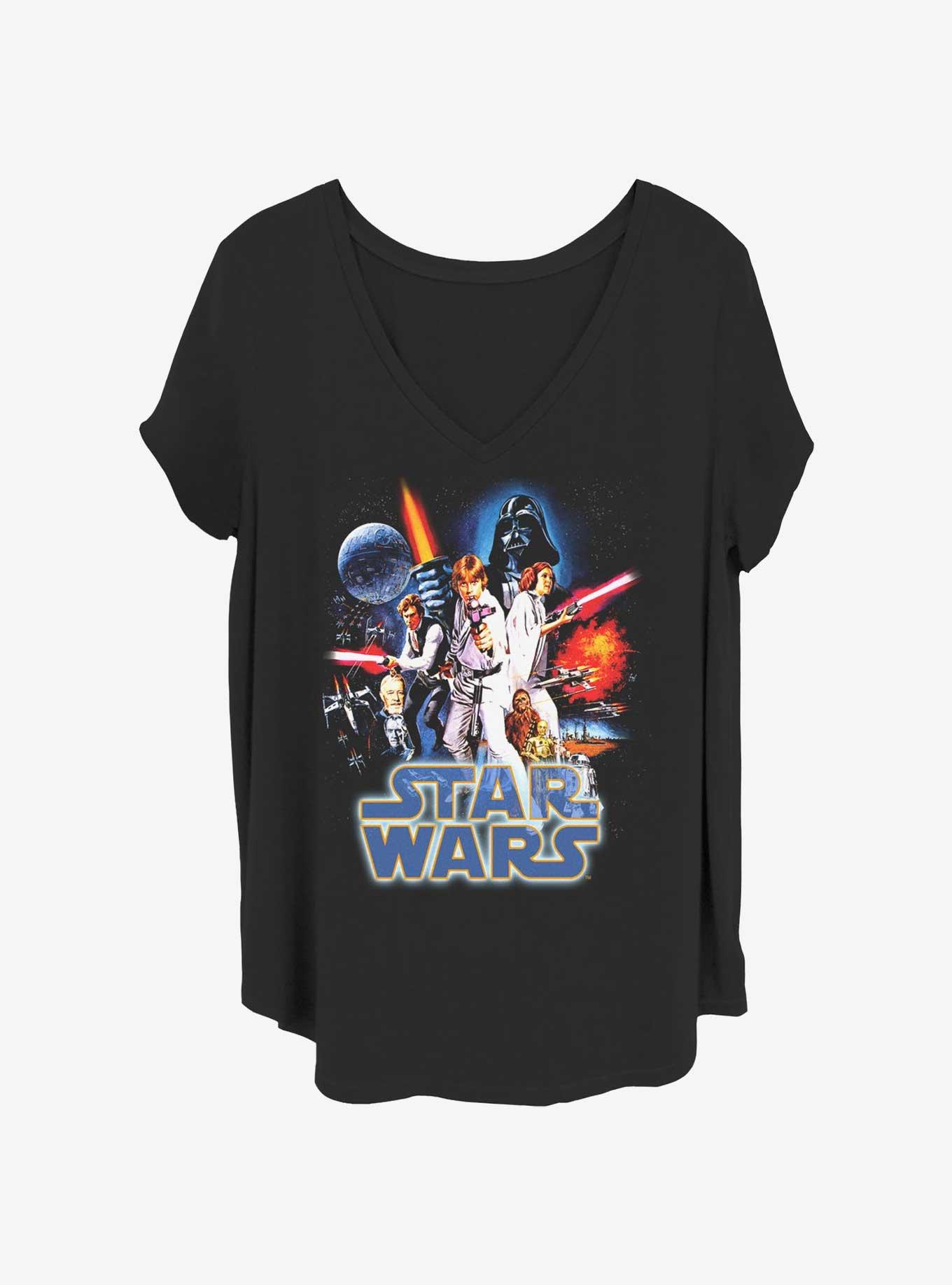 Star Wars Knockin Space Girls T-Shirt Plus Size, BLACK, hi-res