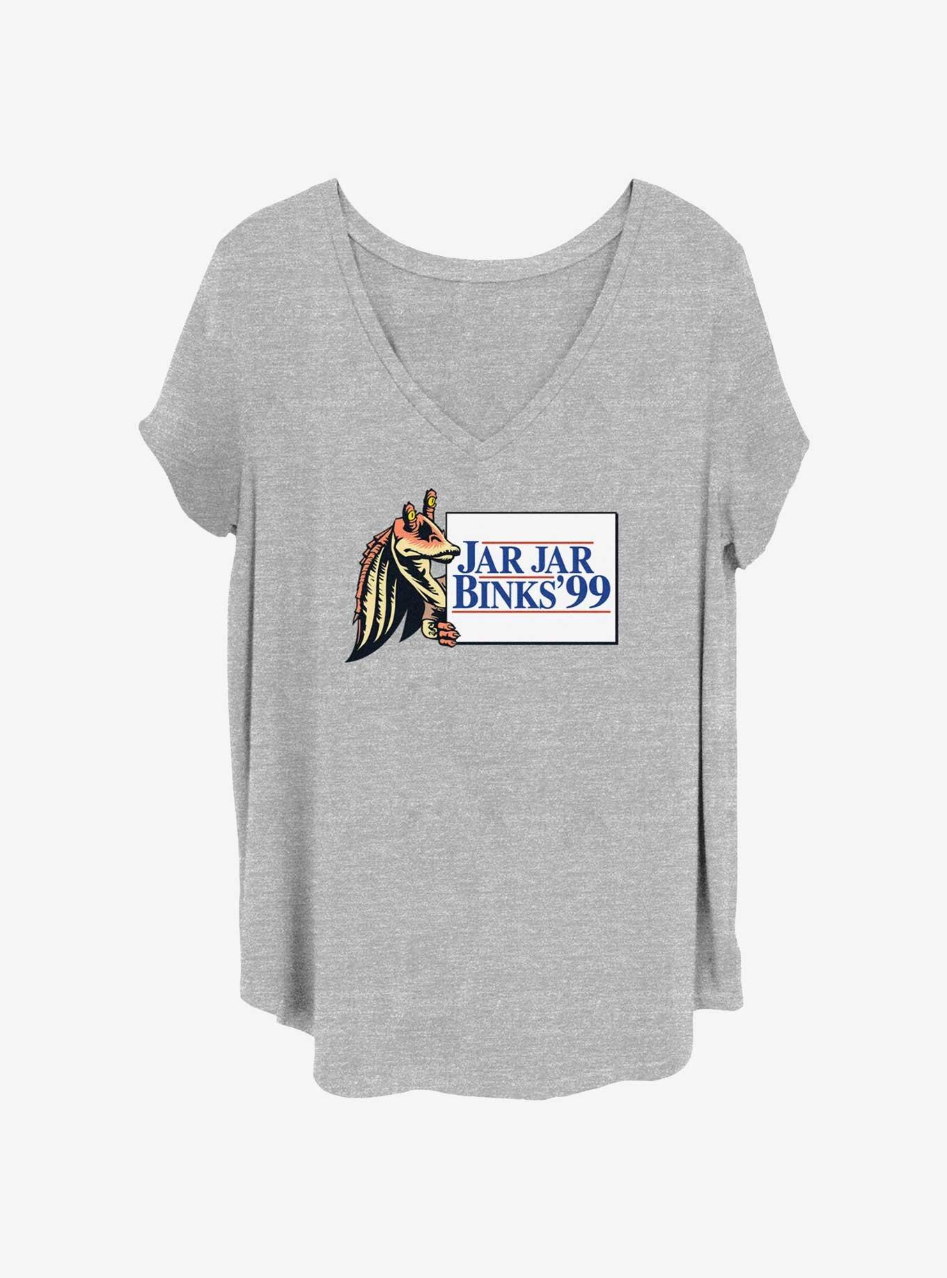 Star Wars Jar Jar Binks 99 Girls T-Shirt Plus Size, HEATHER GR, hi-res