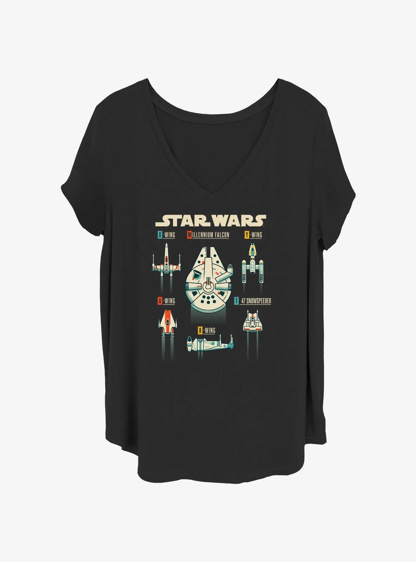 Star Wars Rebel Ships Girls T-Shirt Plus Size