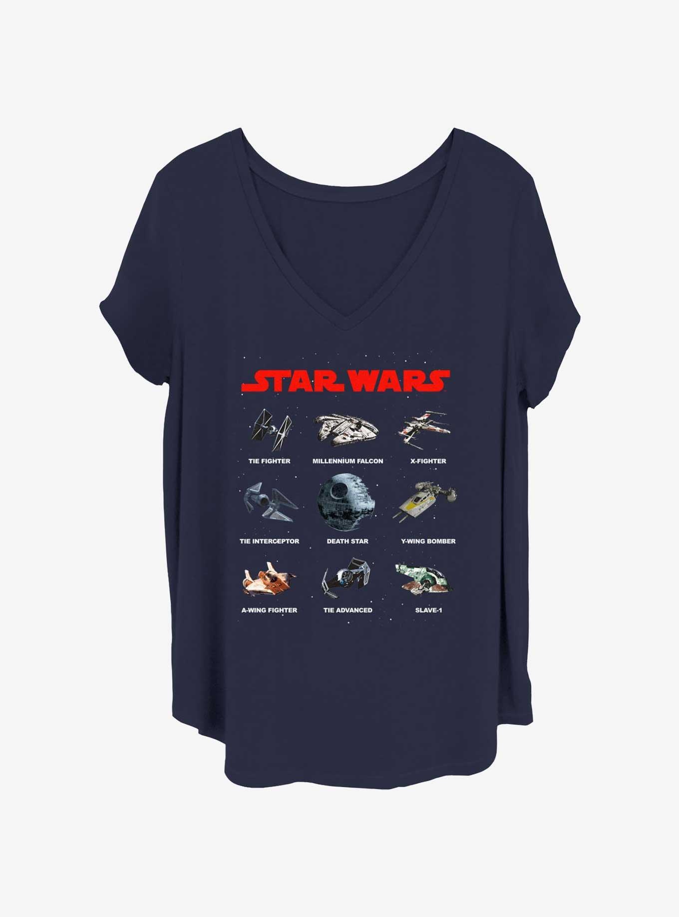 Star Wars Tons Of Ships Girls T-Shirt Plus Size, NAVY, hi-res