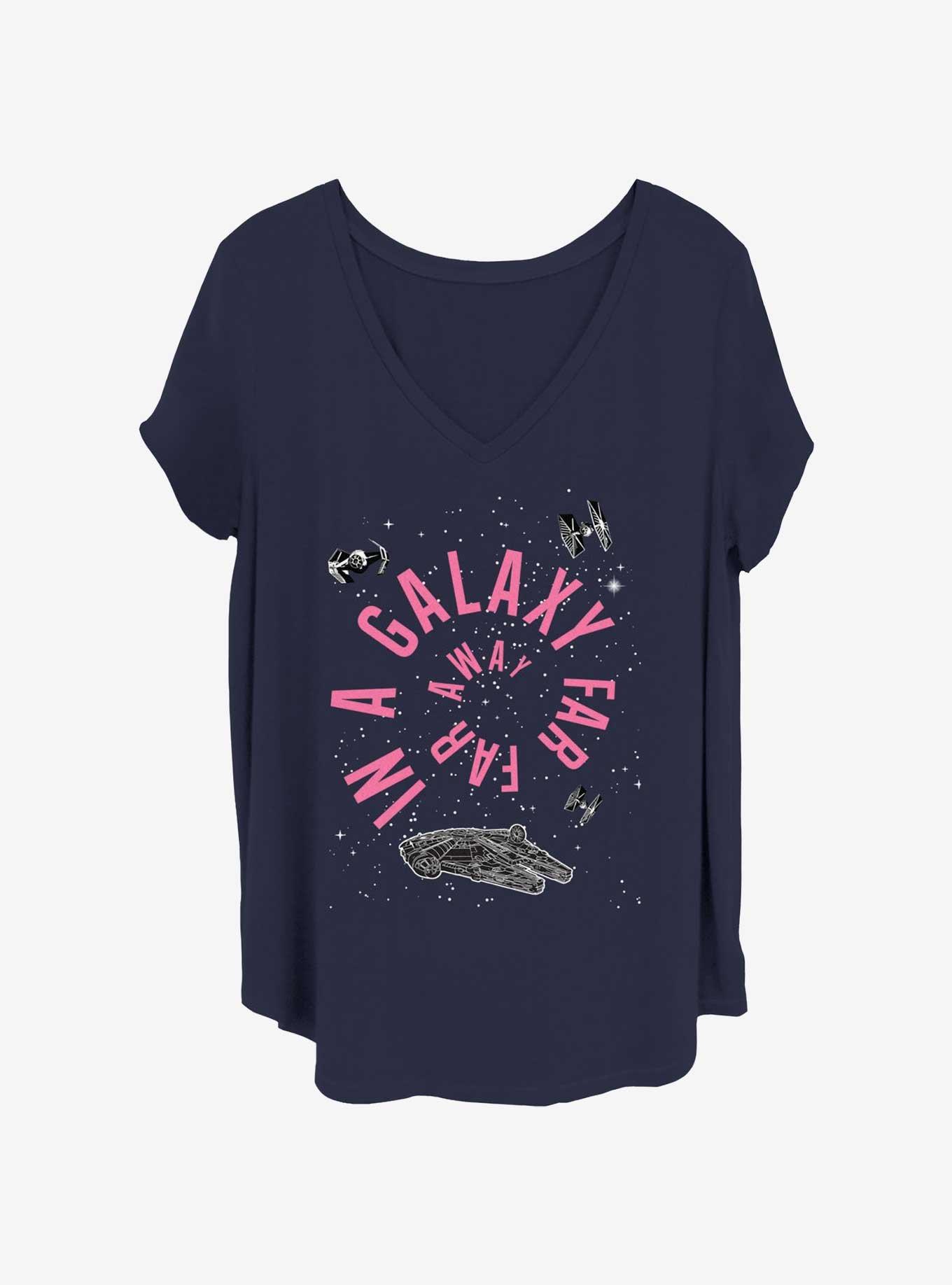 Star Wars Spiral Galaxy Girls T-Shirt Plus Size, NAVY, hi-res