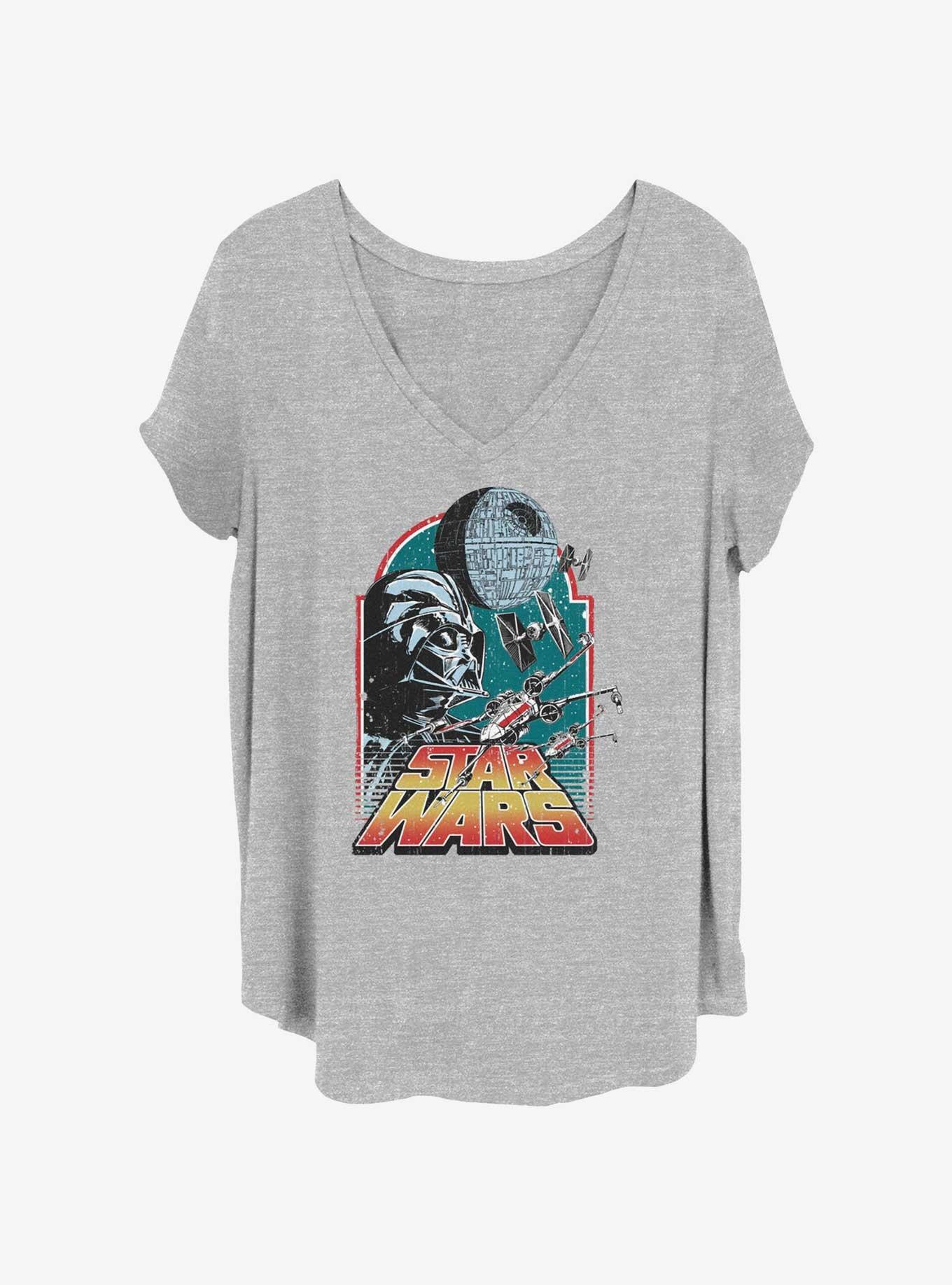 Star Wars Fighting In Space Girls T-Shirt Plus Size, HEATHER GR, hi-res
