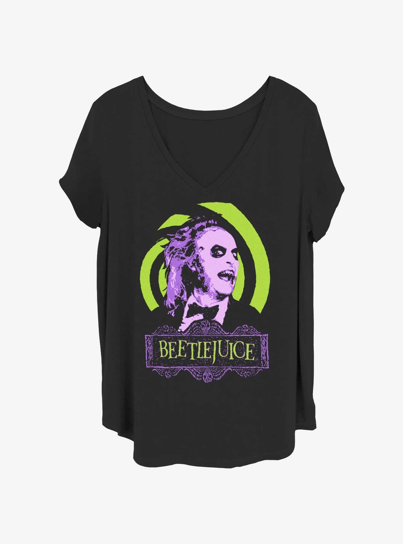 Beetlejuice Green Swirl Girls T-Shirt Plus Size