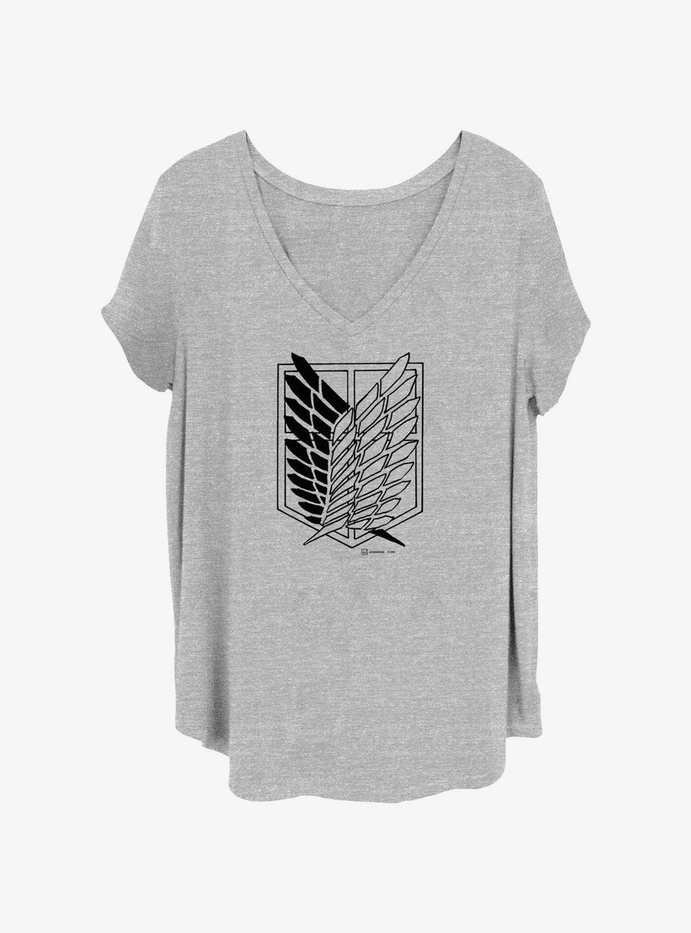 Attack on Titan Scout Regiment Girls T-Shirt Plus Size, HEATHER GR, hi-res