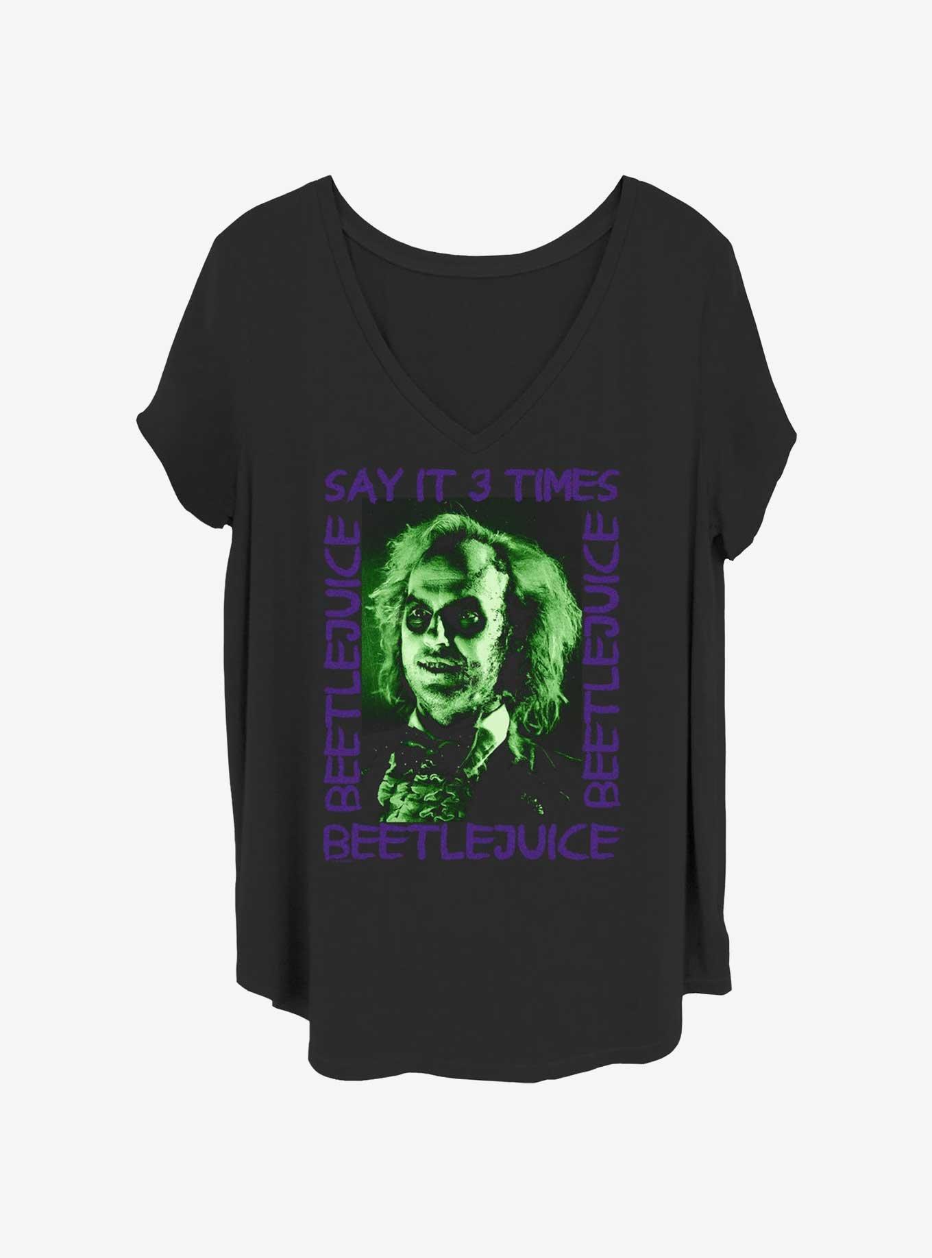 Beetlejuice Say It 3 Times Girls T-Shirt Plus Size, , hi-res