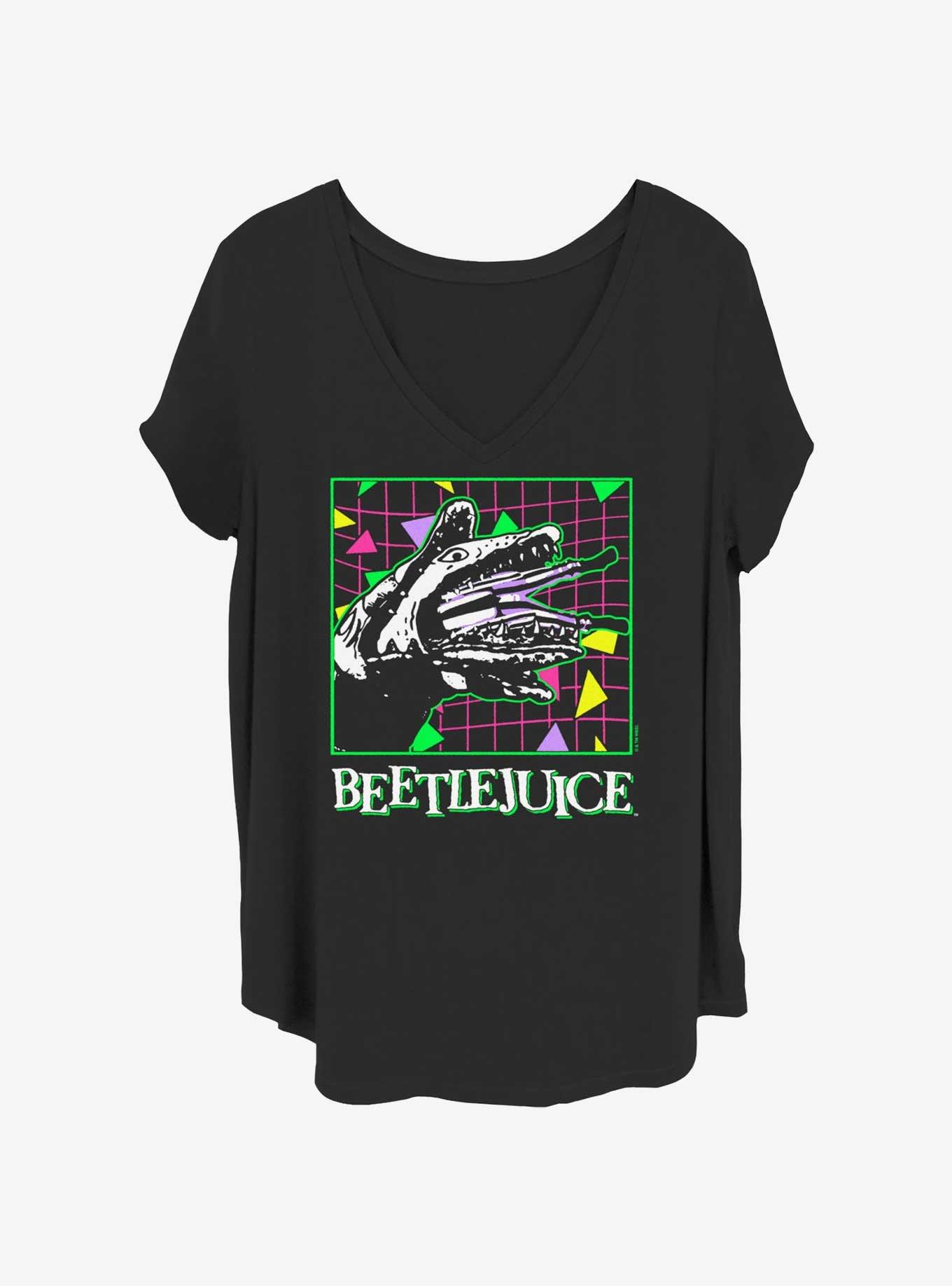 Beetlejuice Wavy Grid Girls T-Shirt Plus Size, BLACK, hi-res