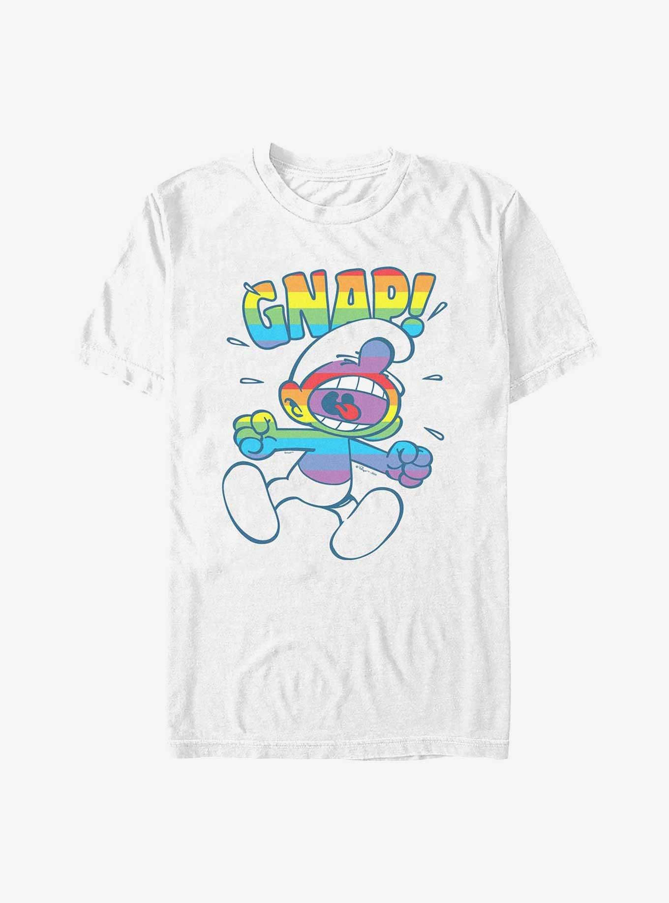 The Smurfs Gnap Smurf Rainbow T-Shirt, WHITE, hi-res