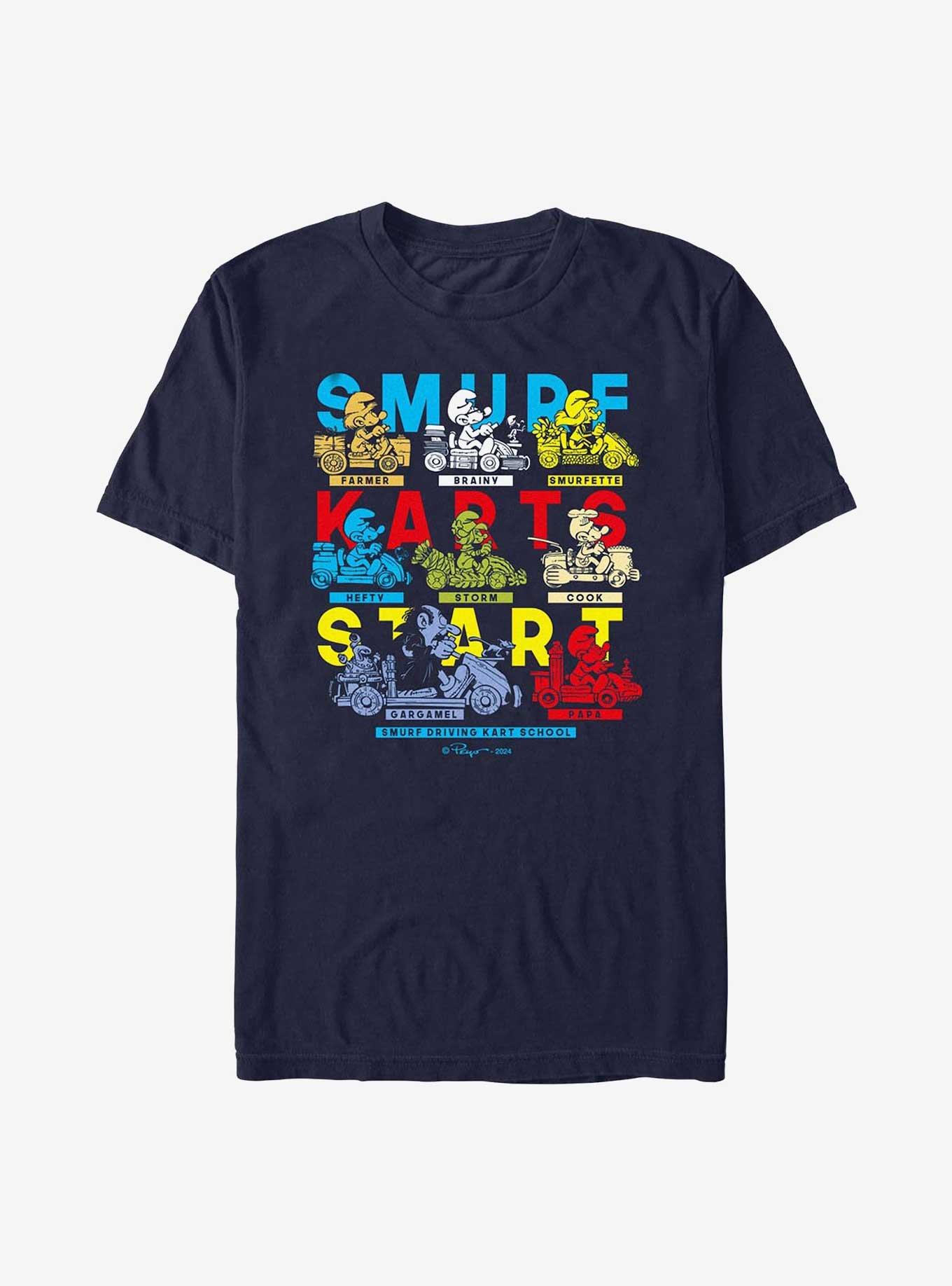 The Smurfs Driving Kart School T-Shirt, NAVY, hi-res
