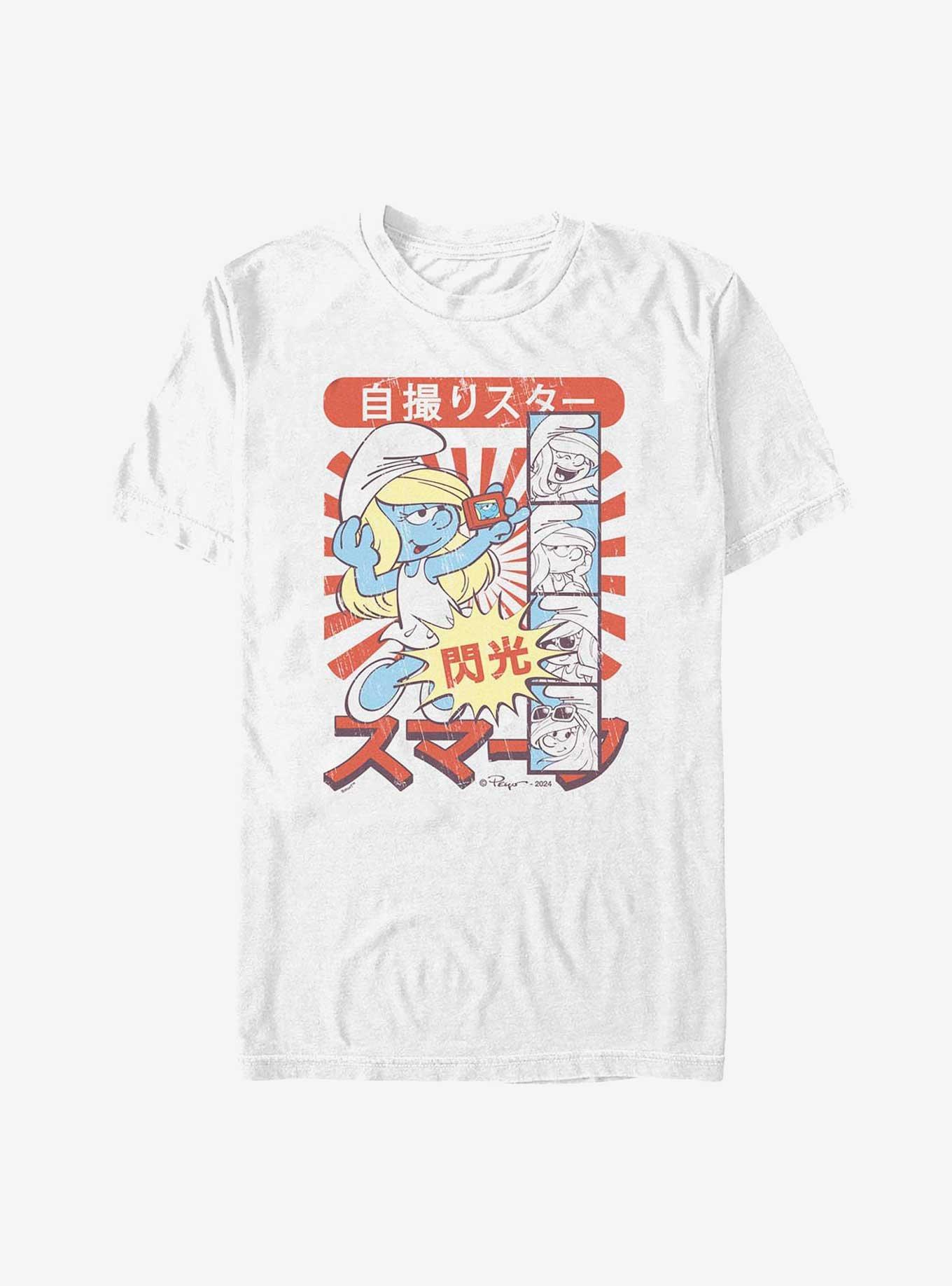 The Smurfs Smurf Manga Selfie T-Shirt, WHITE, hi-res