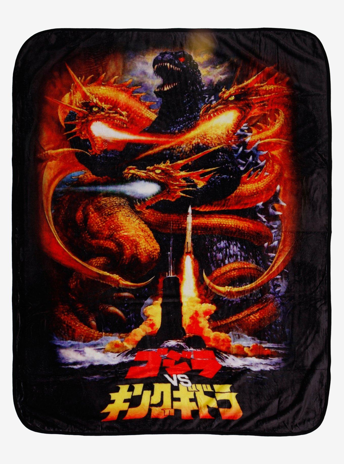 Godzilla King Ghidorah Fight Throw Blanket, , hi-res