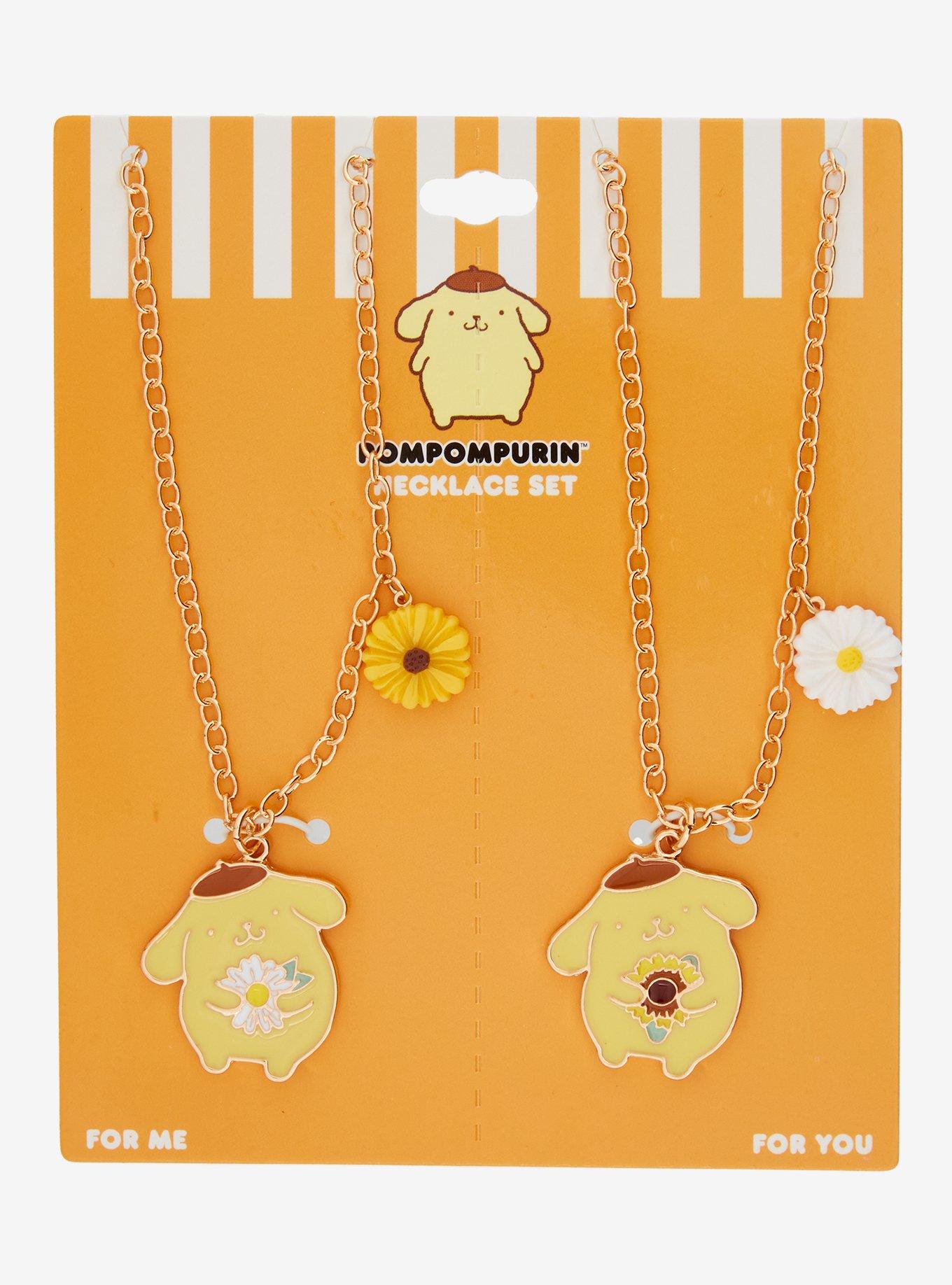 Pompompurin Flowers Best Friend Necklace Set, , hi-res