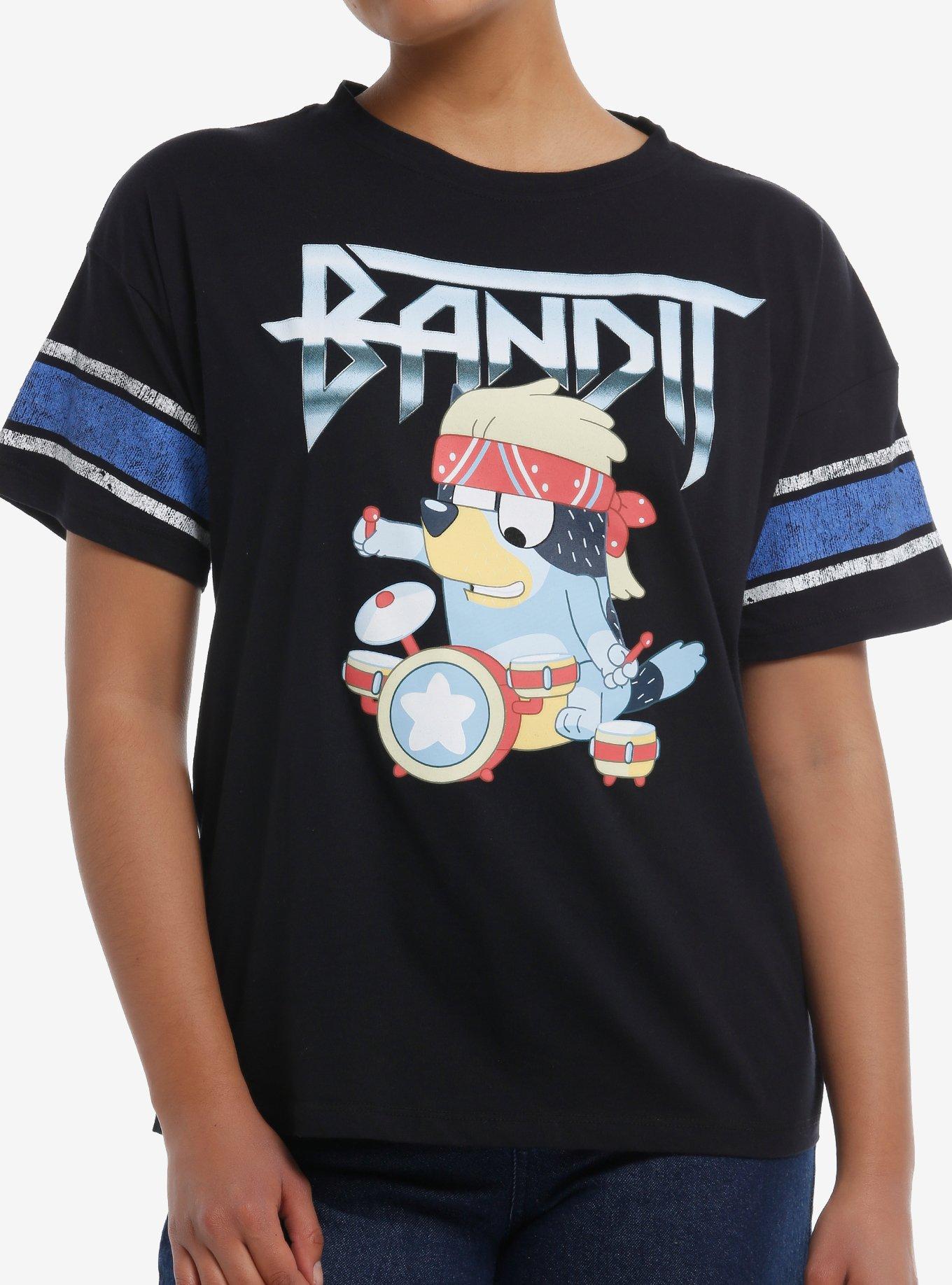 Bluey Bandit Drummer Varsity Girls T-Shirt, , hi-res