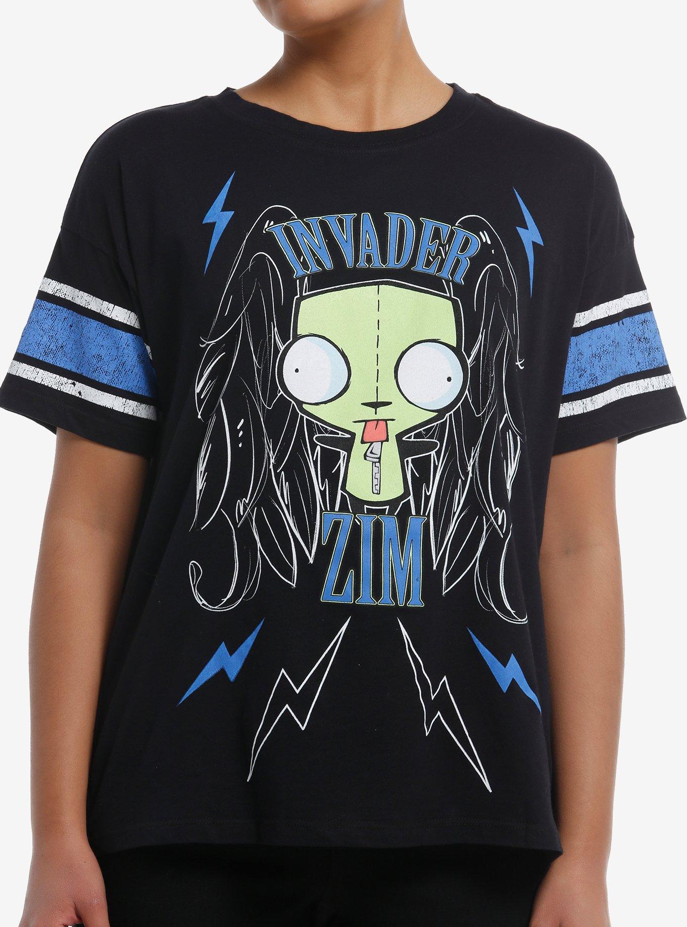 Invader Zim GIR Varsity Stripe Girls T-Shirt