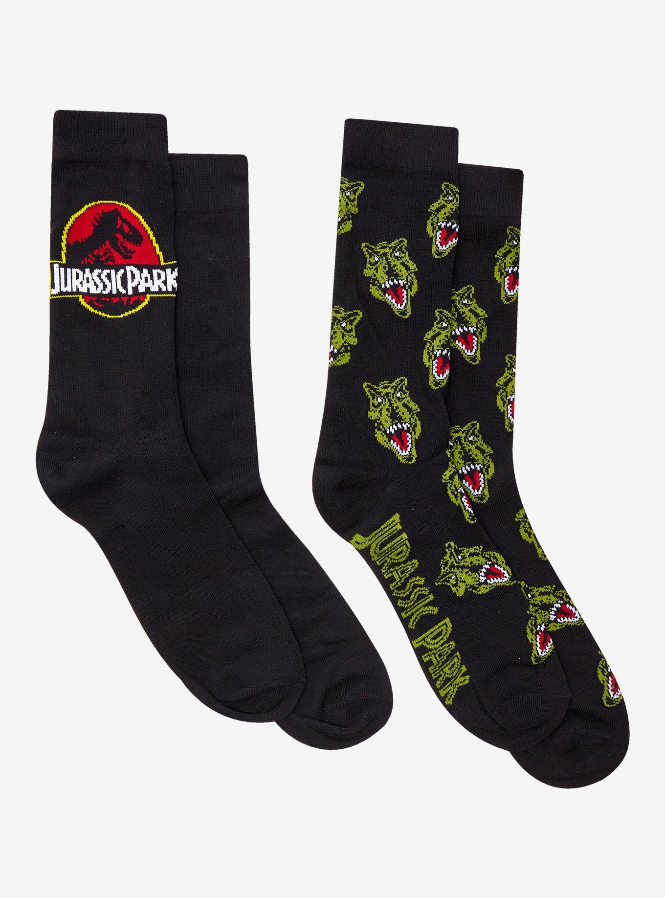 Jurassic Park Dinosaur Logo Crew Socks 2 Pair, , hi-res