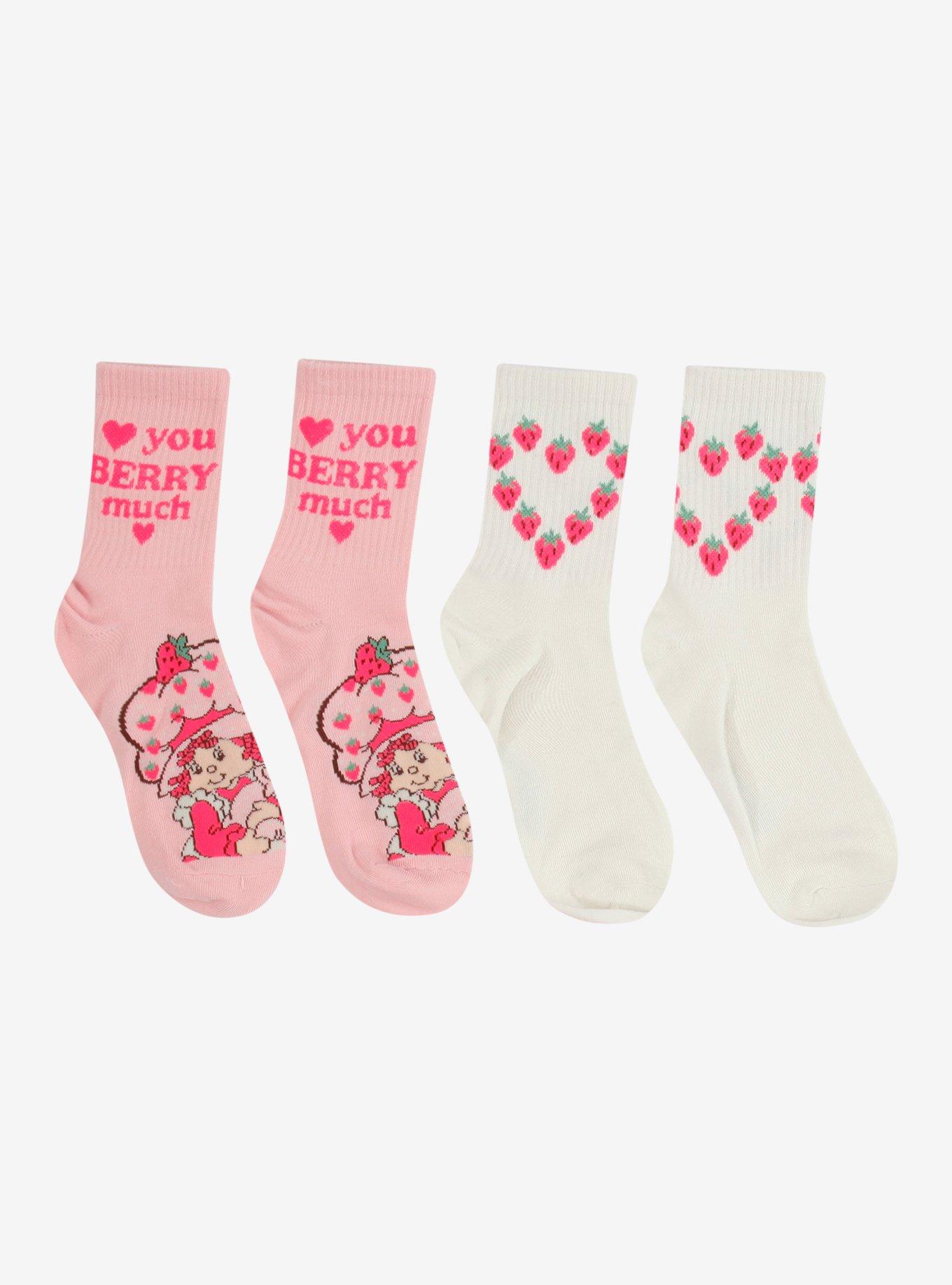 Strawberry Shortcake Heart Berry Crew Socks 2 Pair, , hi-res