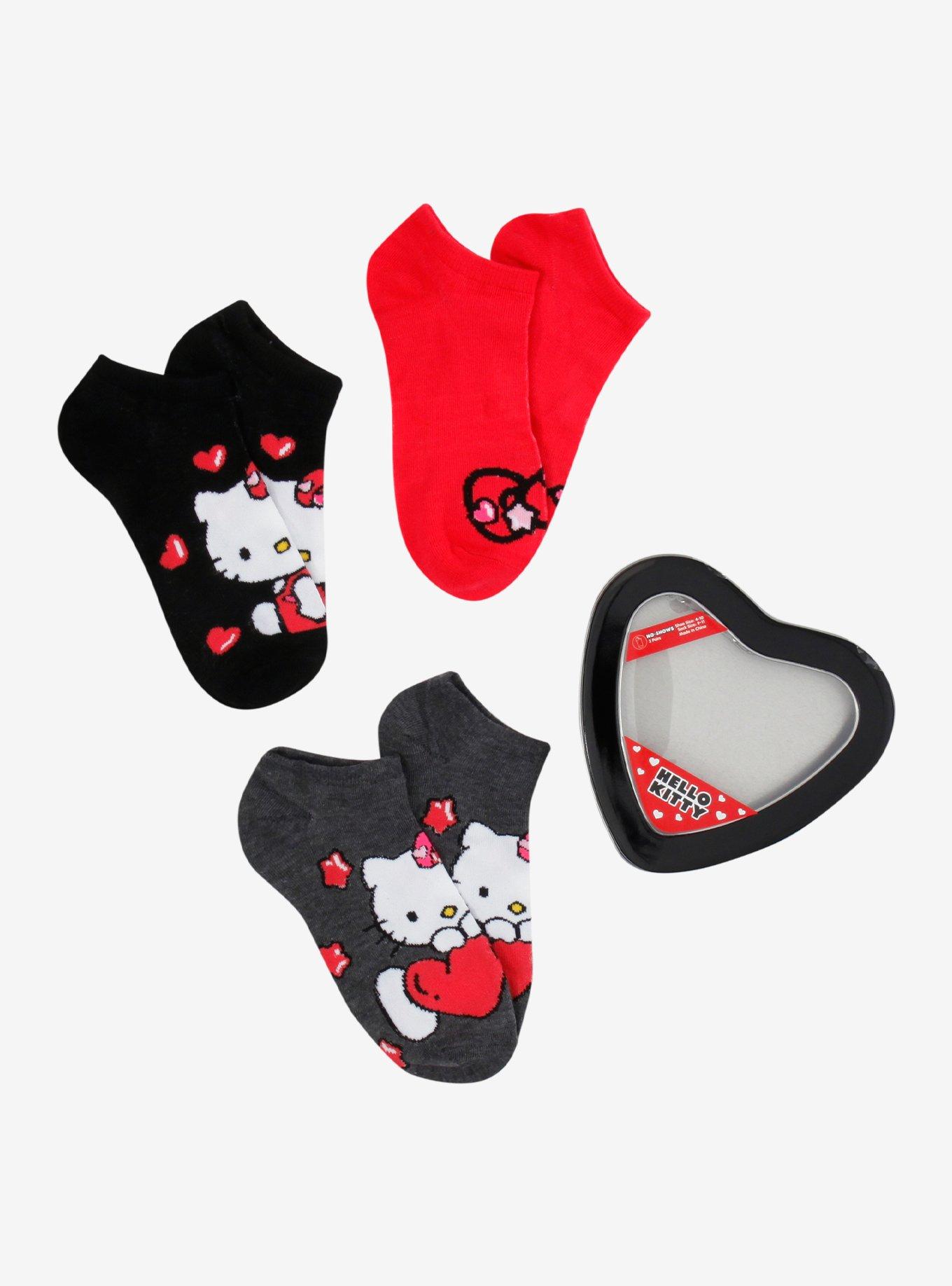 Hello Kitty Valentine's No-Show Socks Tin Set, , hi-res