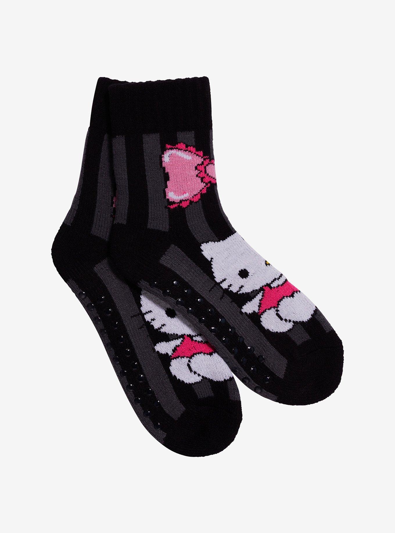 Hello Kitty Bow Stripe Cozy Slipper Socks, , hi-res