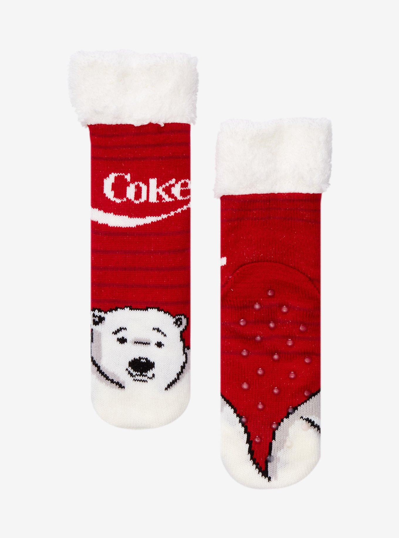 Coca-Cola Polar Bear Cozy Slipper Socks, , hi-res