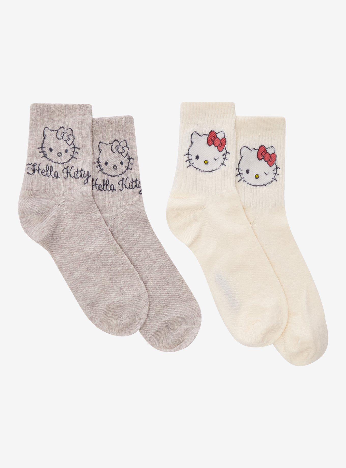 Hello Kitty Face Crew Socks 2 Pair, , hi-res